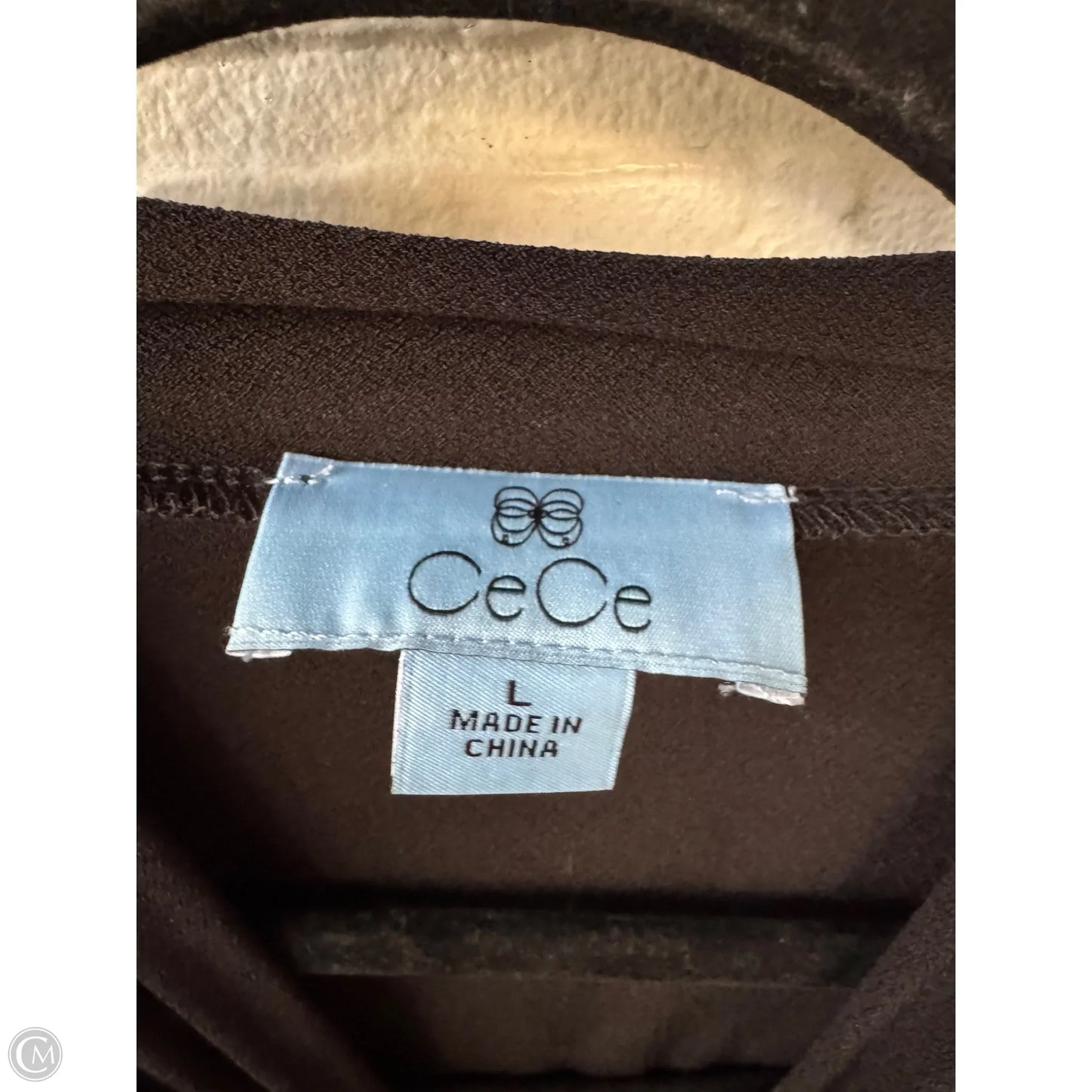 Top Long Sleeve By Cece In Black, Size: L