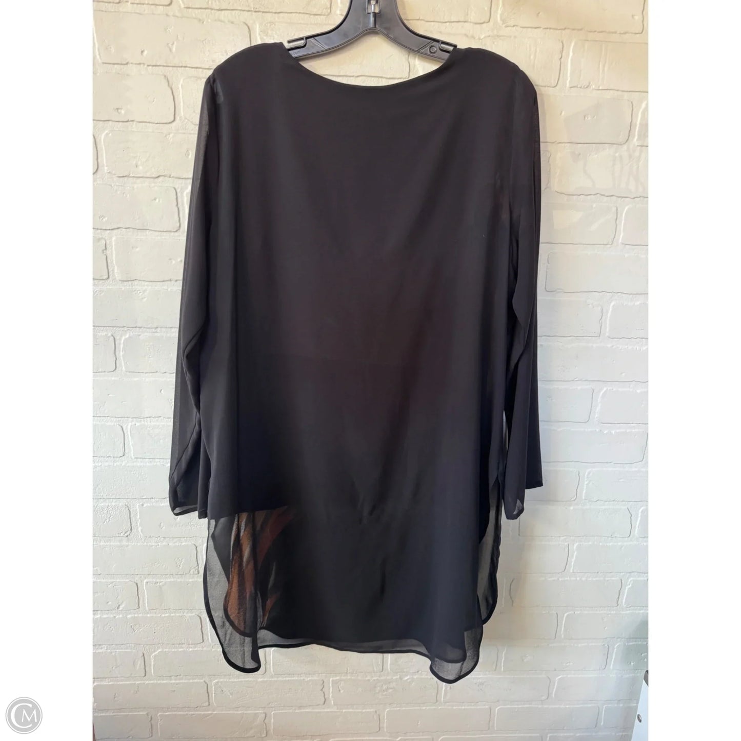 Tunic Long Sleeve By Alfani In Black, Size: M