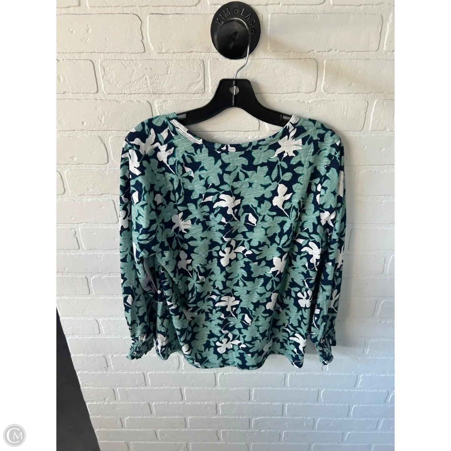 Top Long Sleeve By Chicos In Blue & Green, Size: L