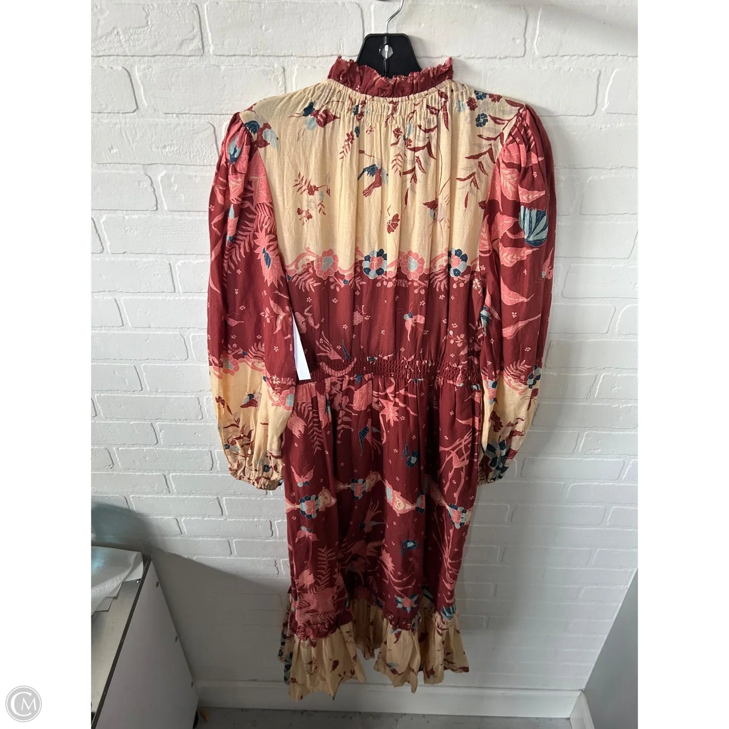 Dress Casual Maxi By Cmc In Brown & Cream, Size: M