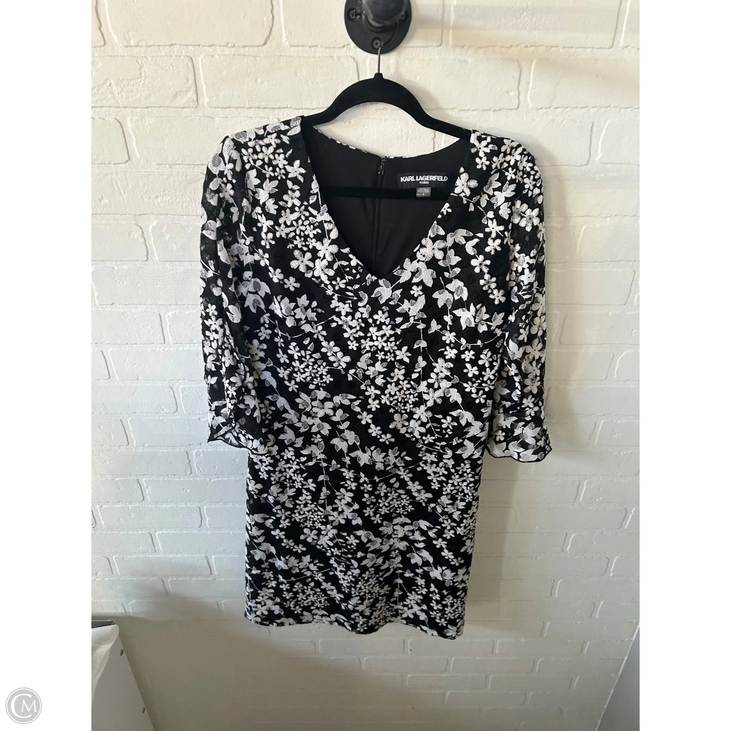 Dress Designer By Karl Lagerfeld In Black & White, Size: M