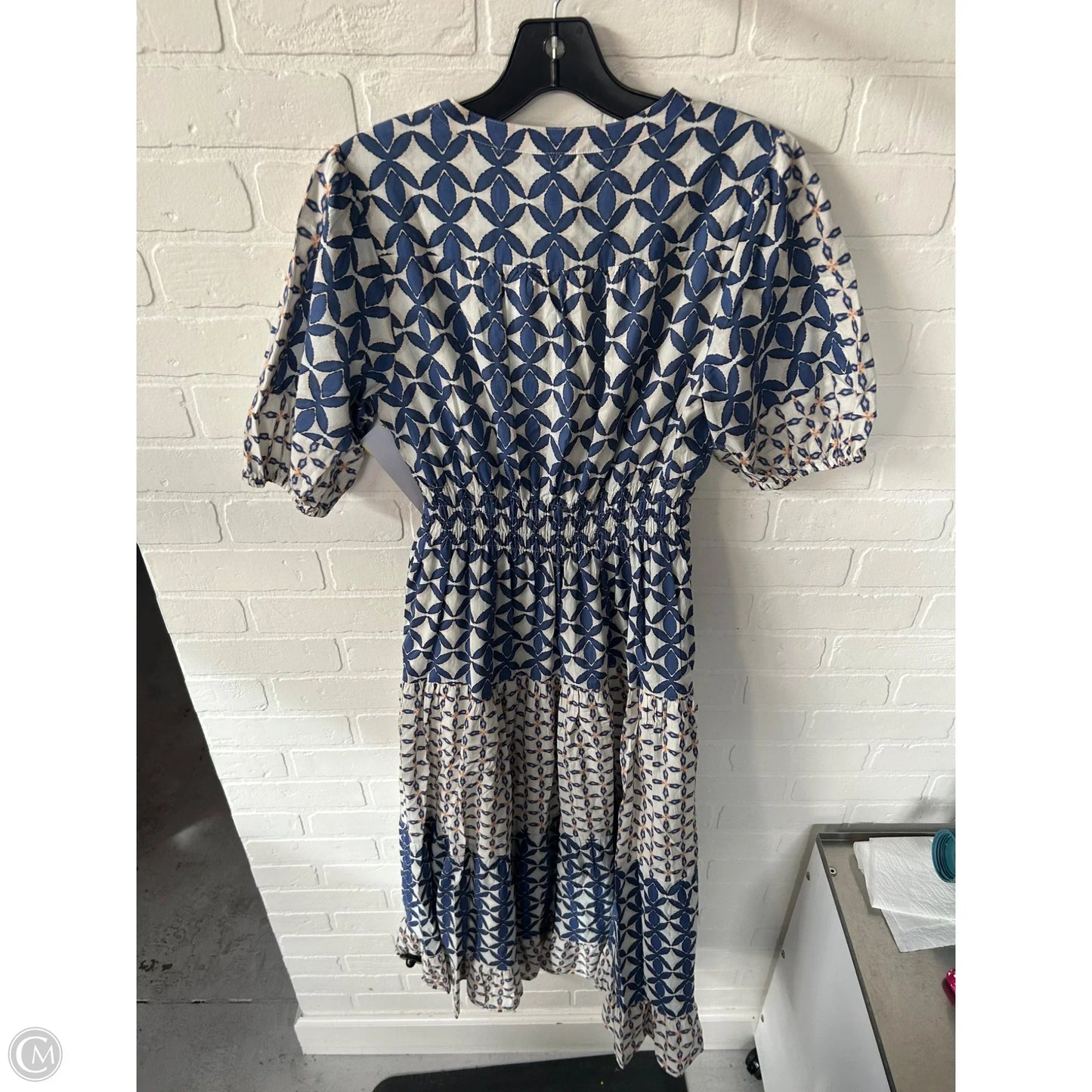 Dress Casual Midi By Velvet By Graham & Spencer In Blue & Cream, Size: Xs
