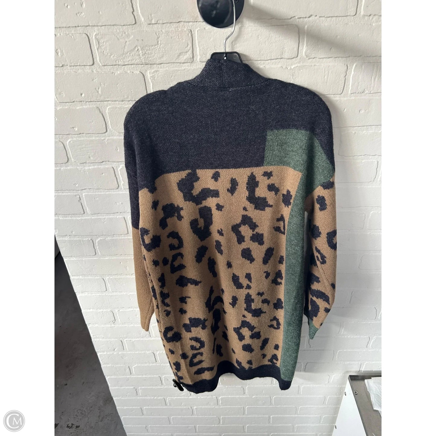 Sweater Cardigan By Pilcro In Black & Tan, Size: Osfm