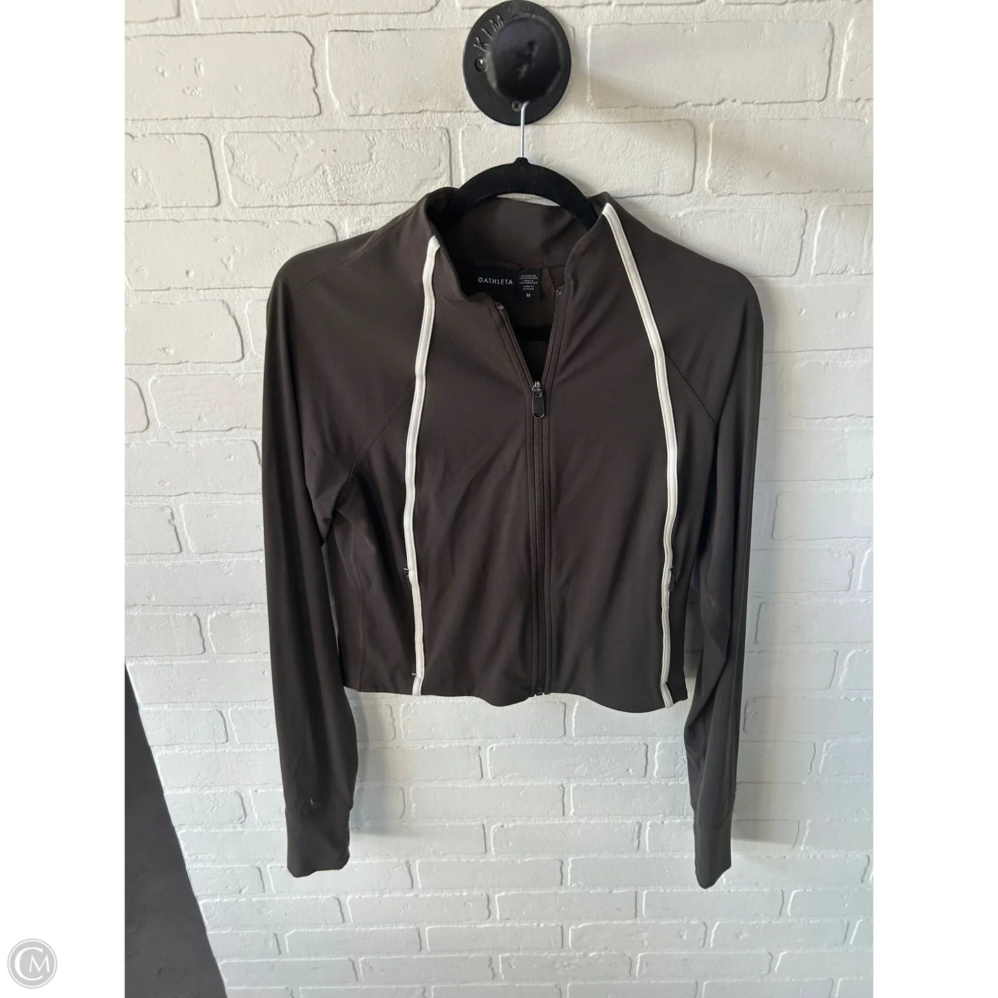 Athletic Jacket By Athleta In Brown & Cream, Size: M