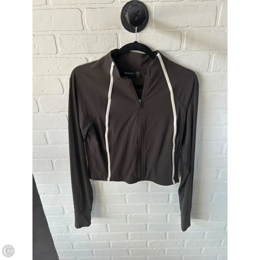 Athletic Jacket By Athleta In Brown & Cream, Size: M