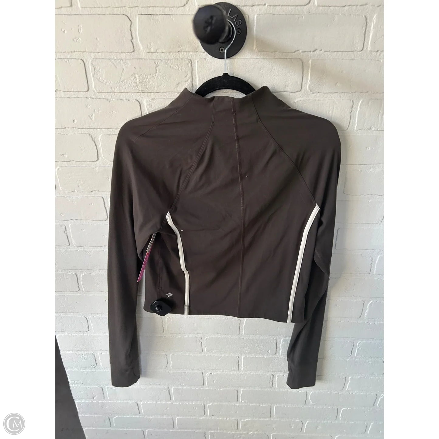Athletic Jacket By Athleta In Brown & Cream, Size: M