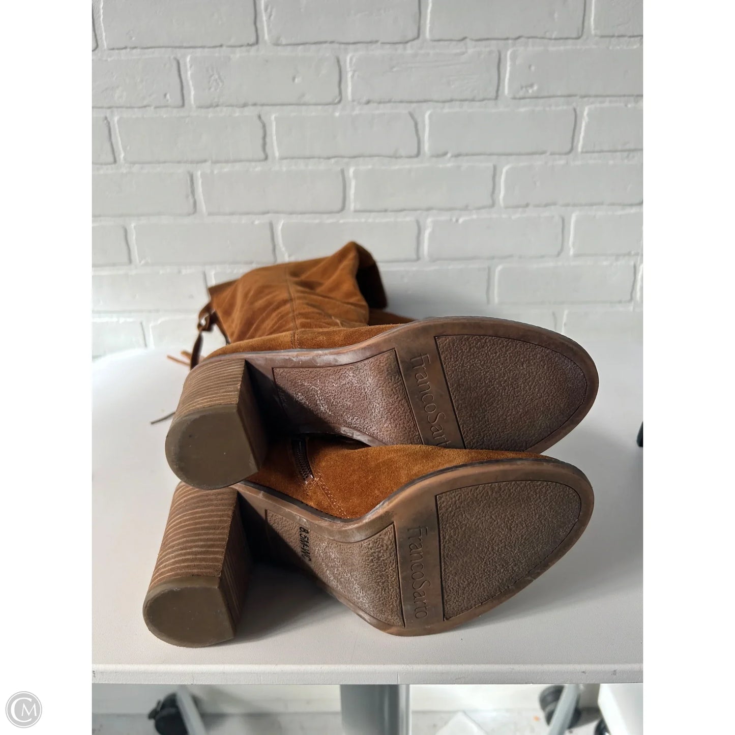 Boots Over-the-knee Heels By Franco Sarto In Brown, Size: 8.5