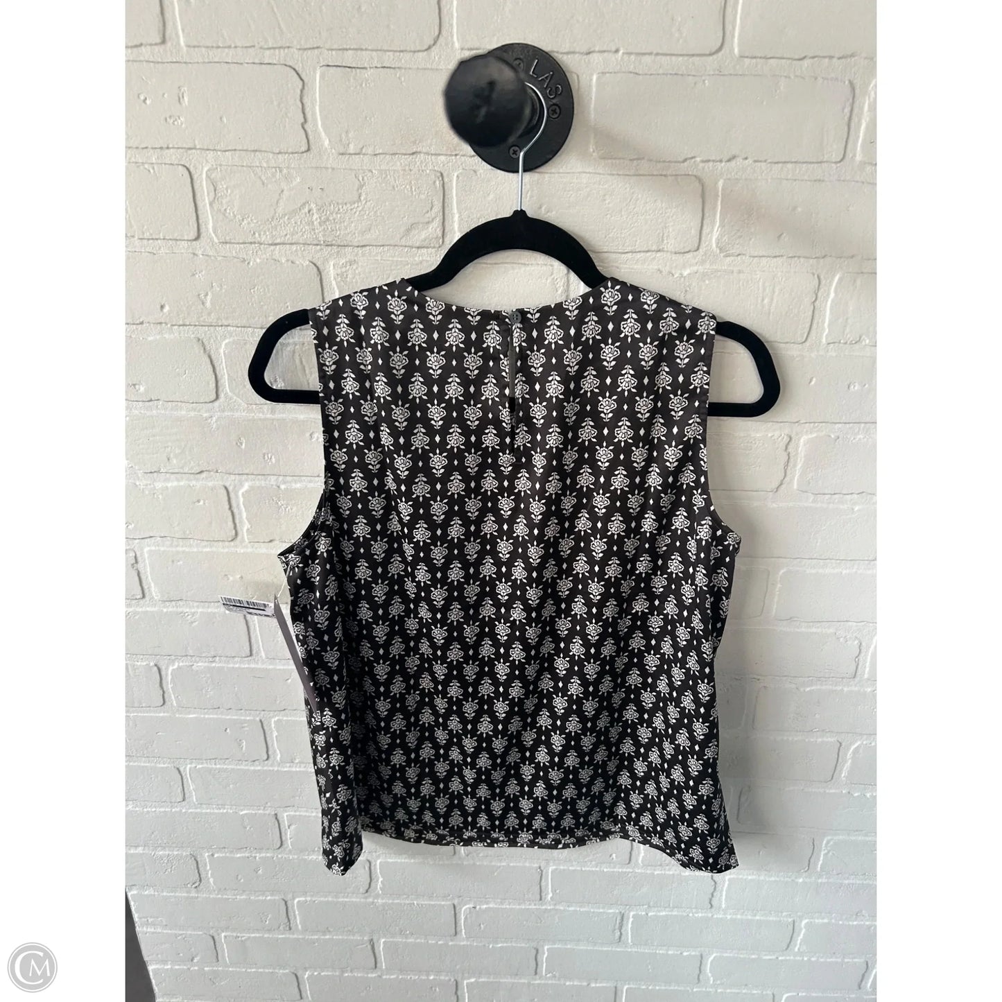 Top Sleeveless By Loft In Black & White, Size: S