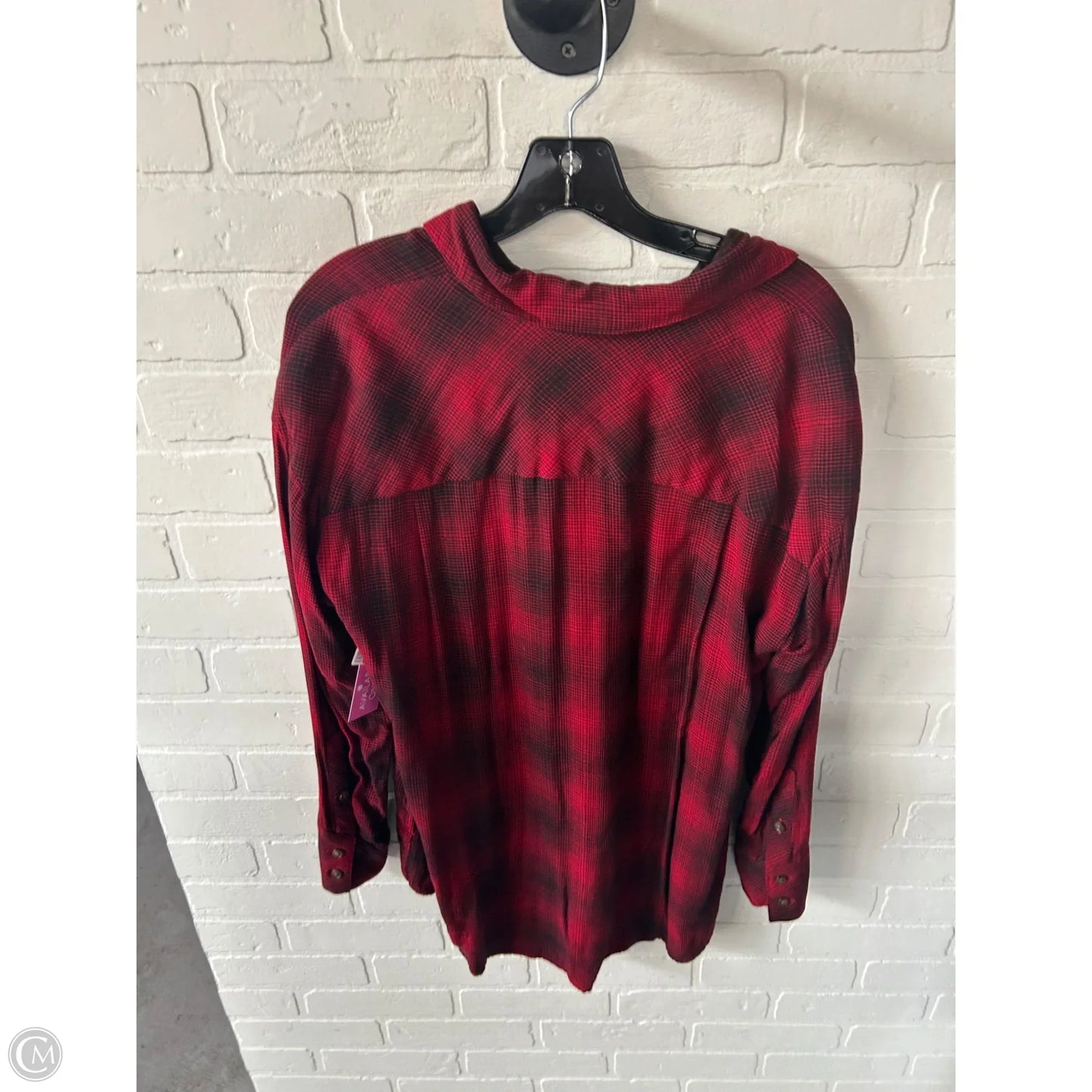 Top Long Sleeve By J. Jill In Black & Red, Size: S