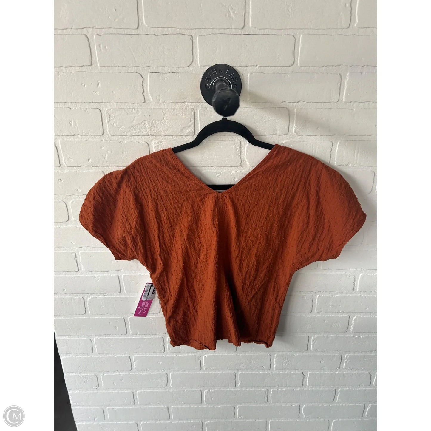 Top Short Sleeve By Madewell In Orange, Size: S