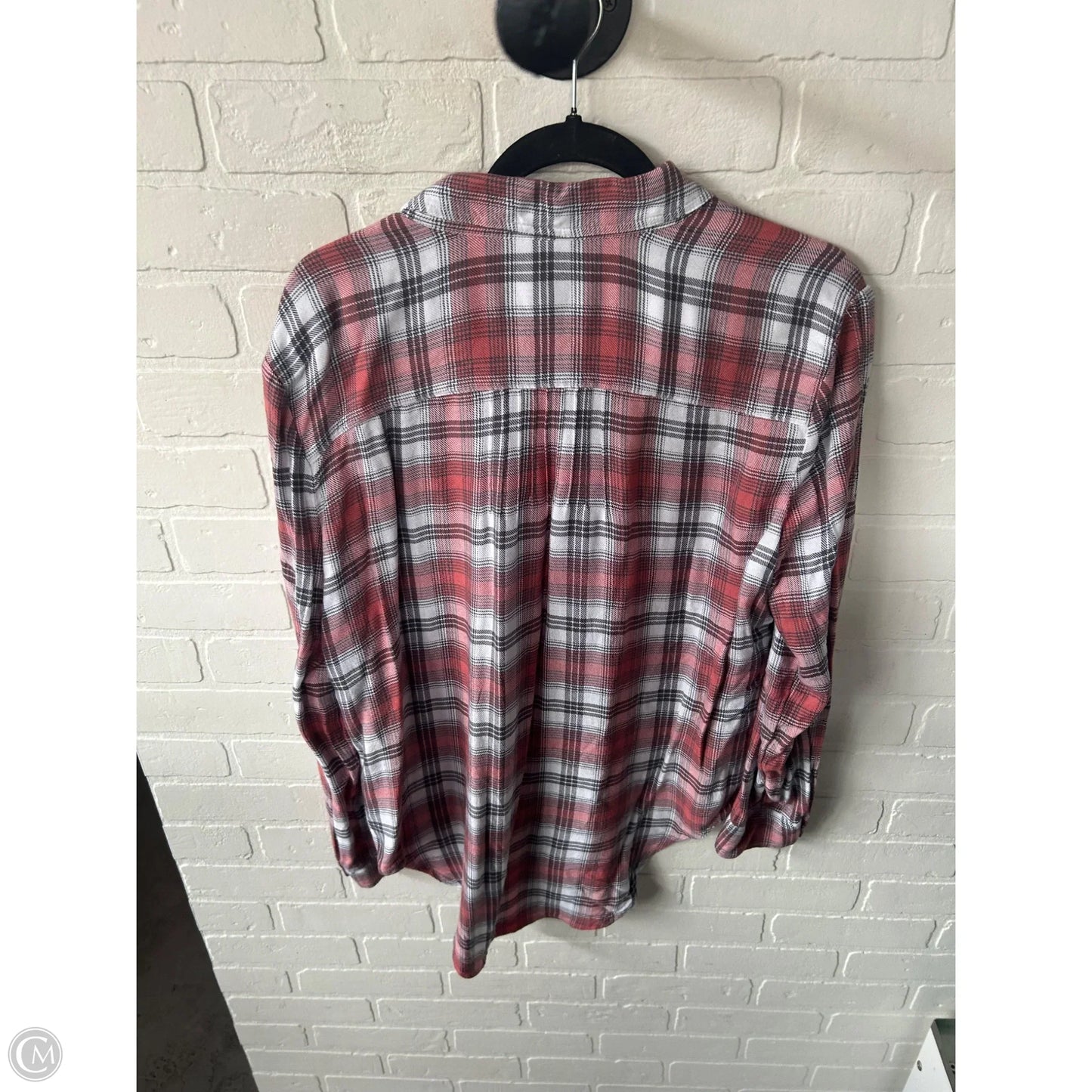 Top Long Sleeve By Caslon In Black & Pink, Size: M