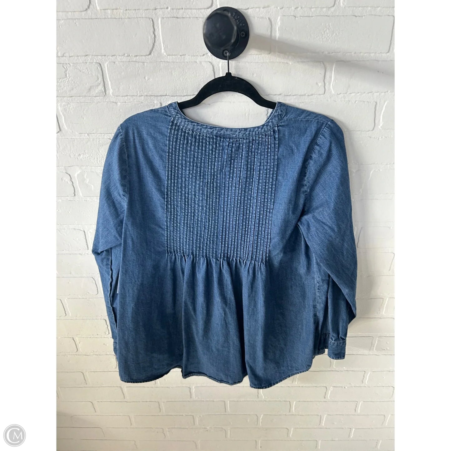 Top Long Sleeve By J. Jill In Blue Denim, Size: M