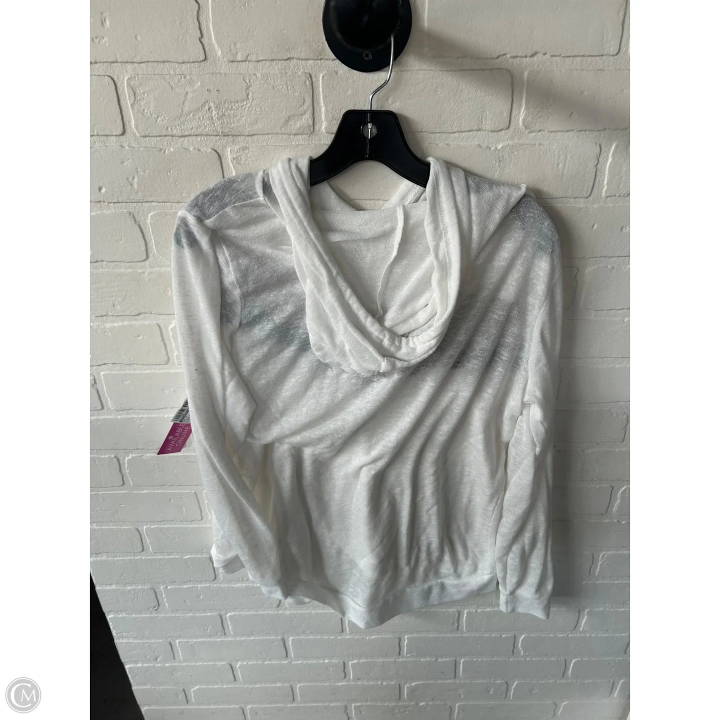 Top Long Sleeve By Weatherproof In Blue & White, Size: L