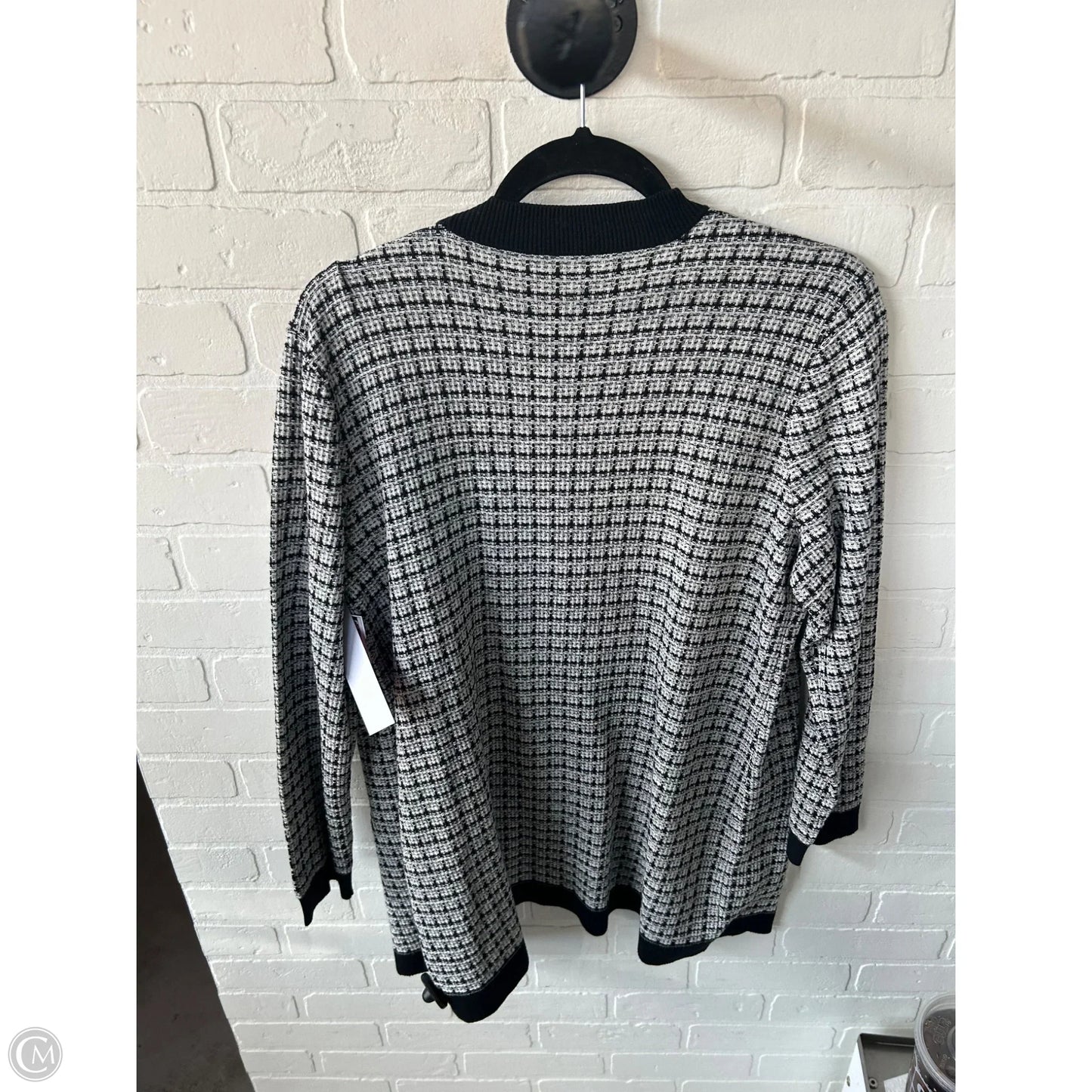 Sweater Cardigan By Talbots In Black & White, Size: M