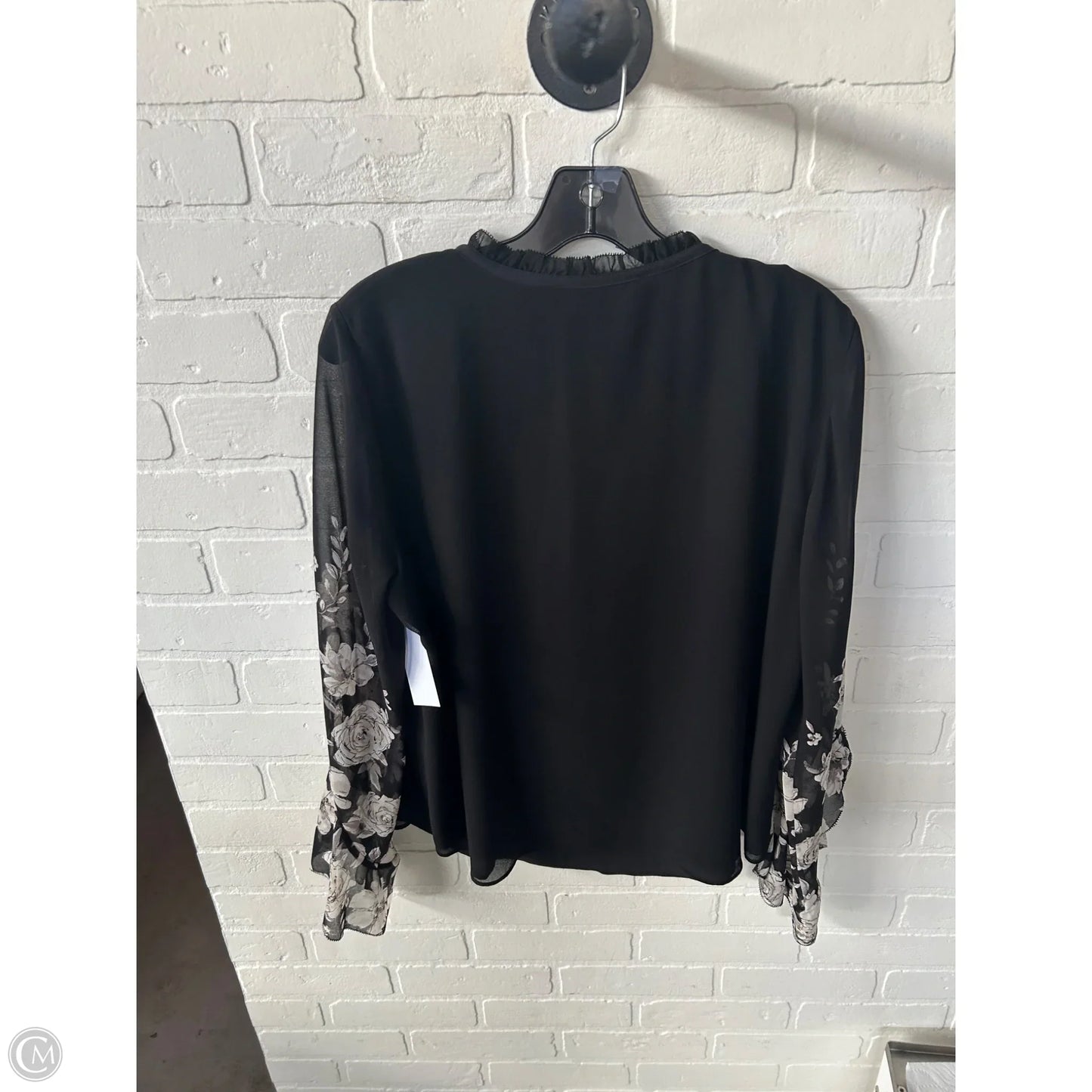 Top Long Sleeve By White House Black Market In Black & White, Size: L