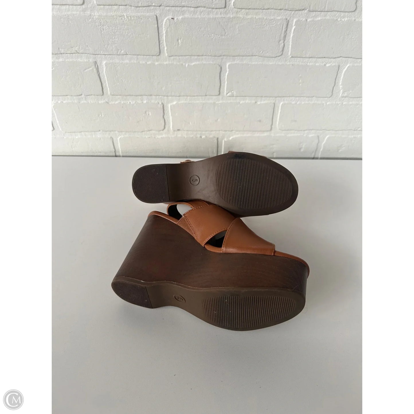 Sandals Heels Wedge By Universal Thread In Brown, Size: 5