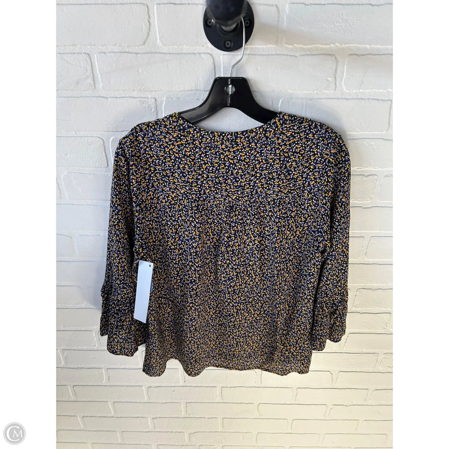 Top Long Sleeve By Maeve In Black & Blue, Size: S
