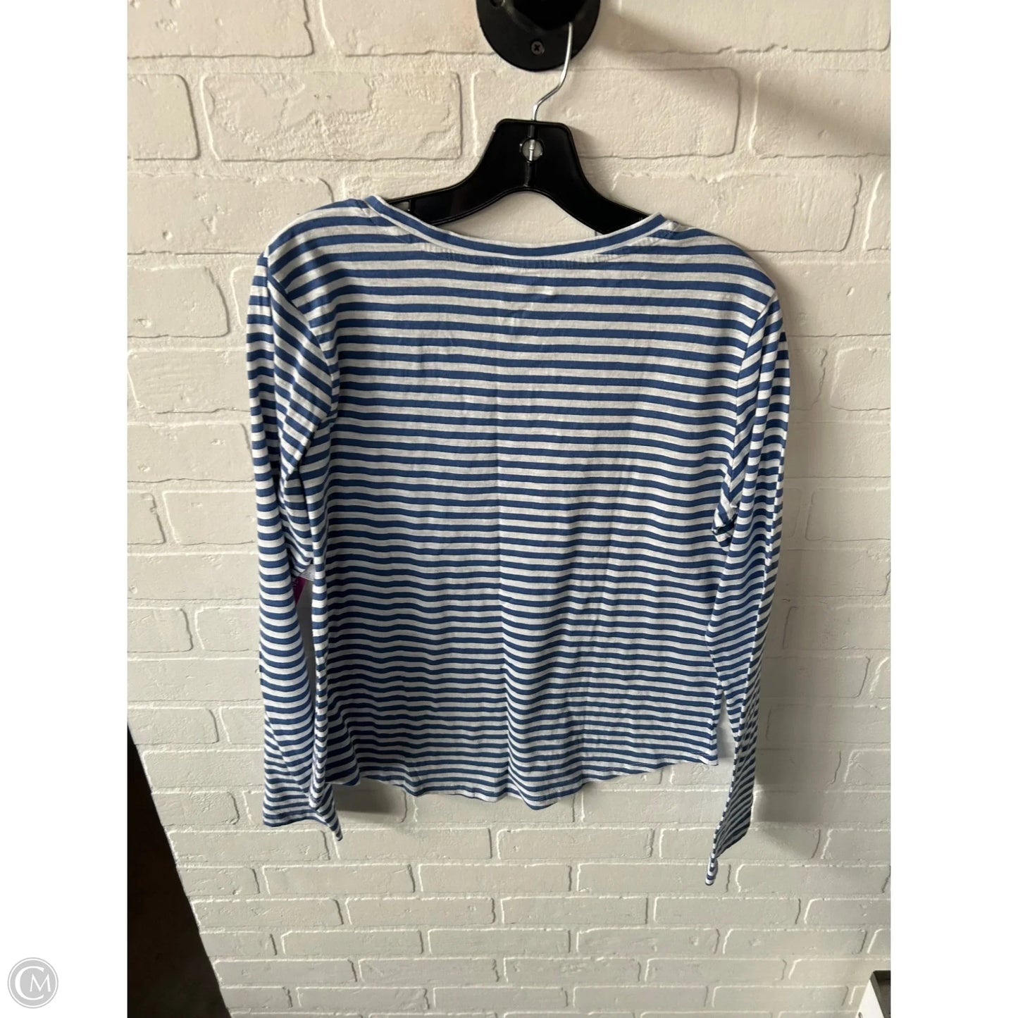 Top Long Sleeve Basic By Sonoma In Blue & White, Size: L