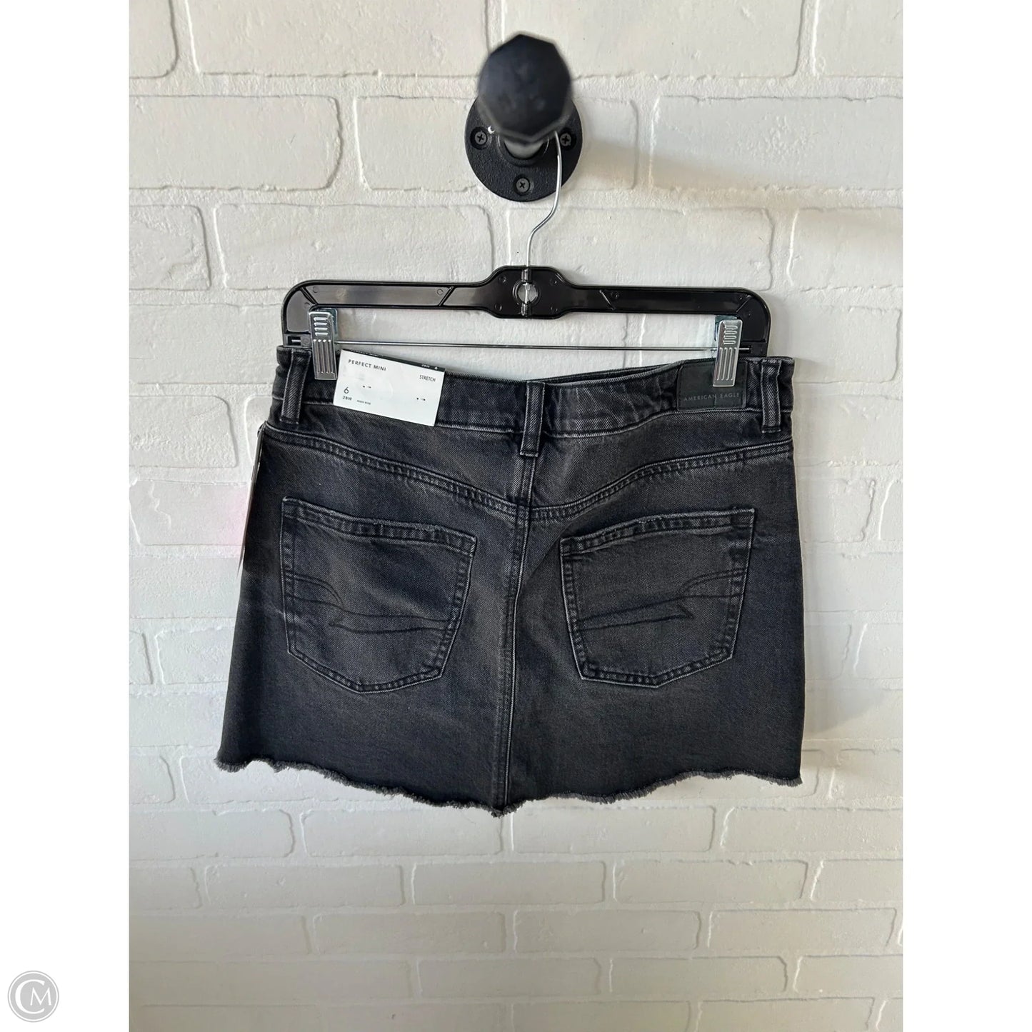 Skirt Mini & Short By American Eagle In Black Denim, Size: 6