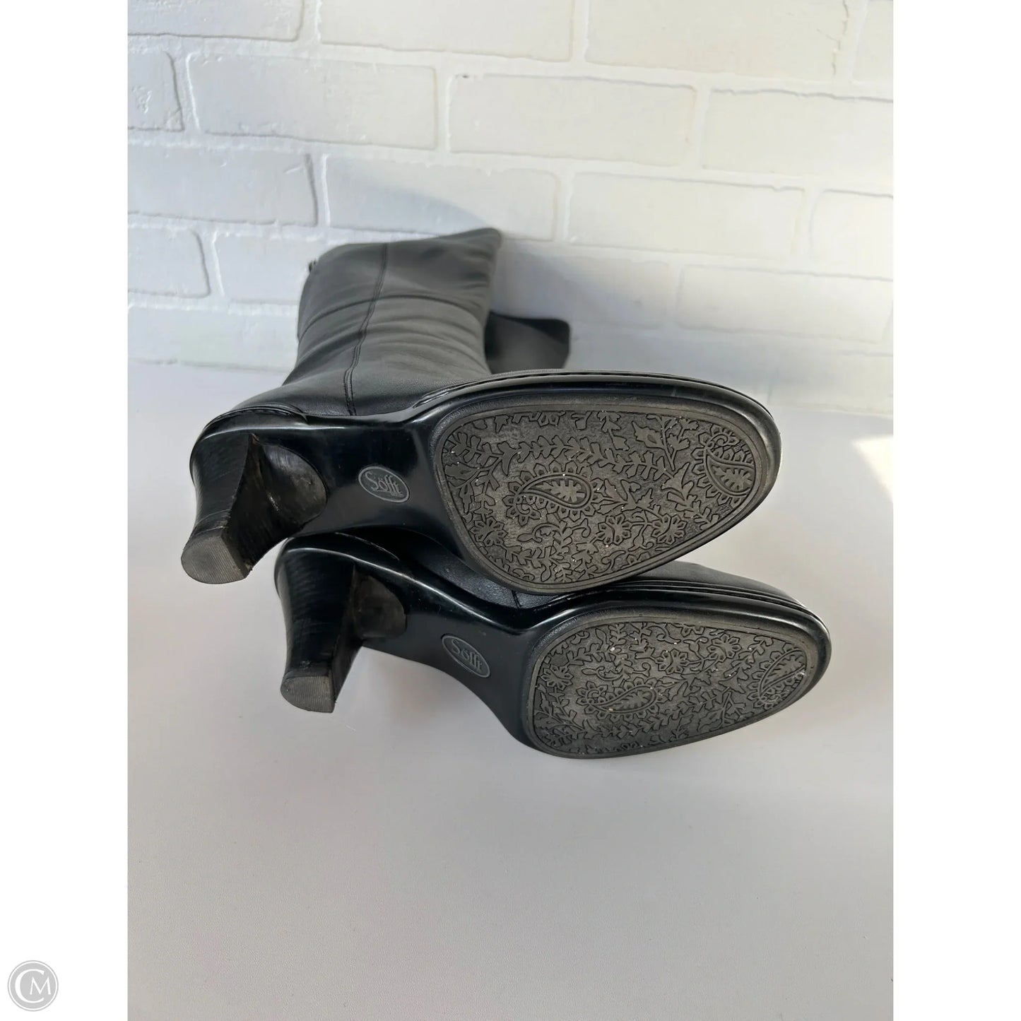 Boots Knee Heels By Sofft In Black, Size: 9