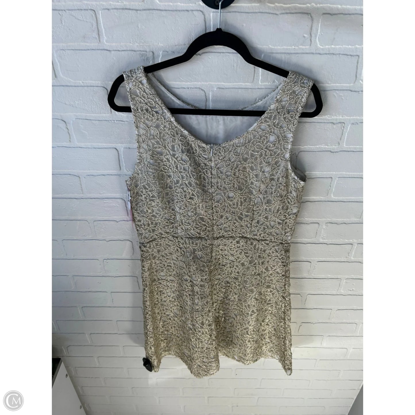 Dress Party Long By Clothes Mentor In Gold, Size: L