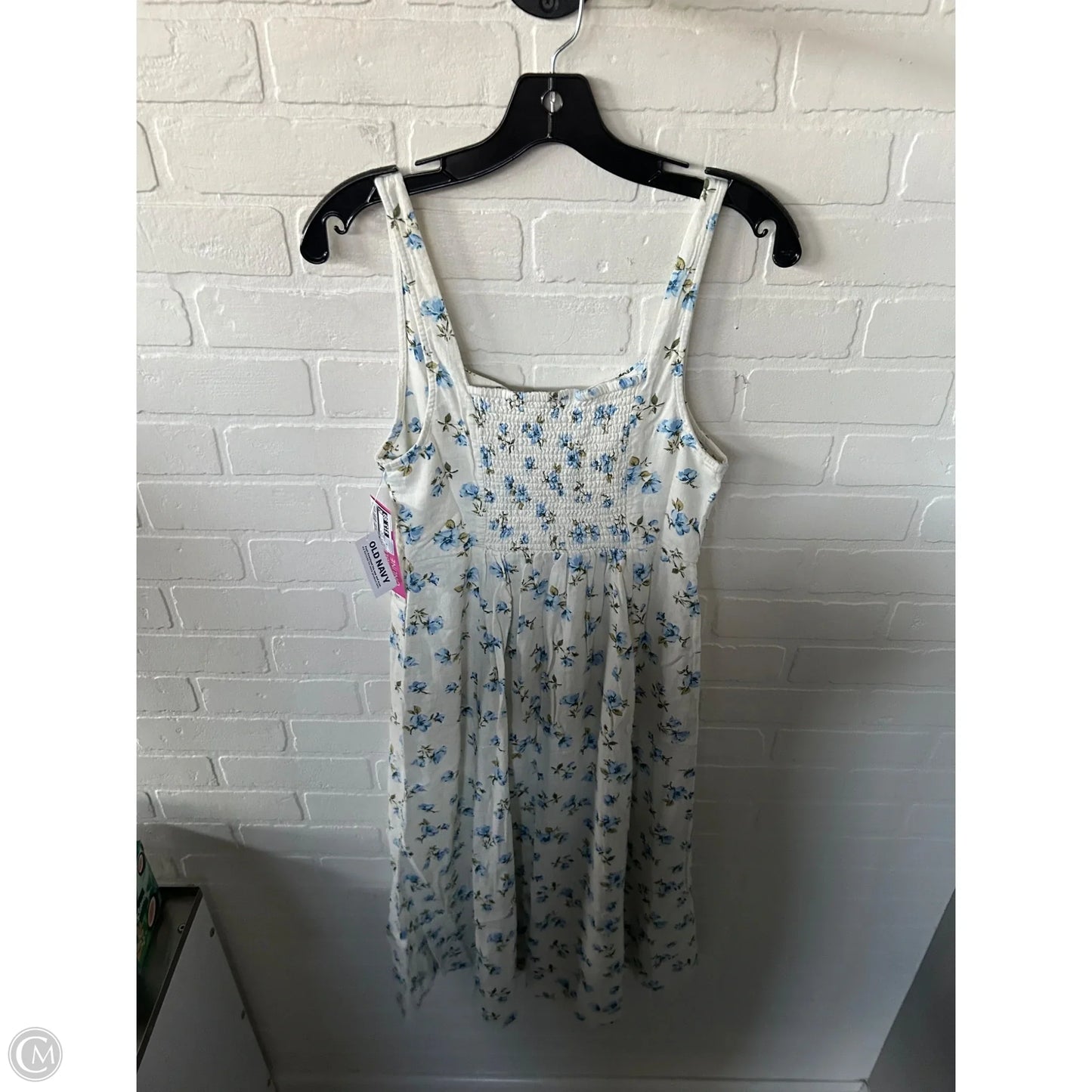 Dress Casual Midi By Old Navy In Blue & Cream, Size: M