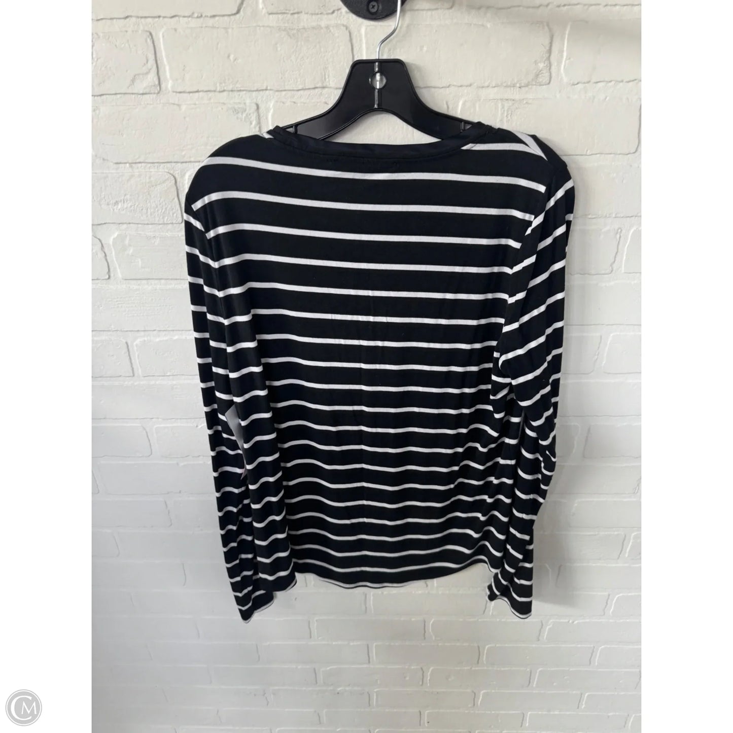 Top Long Sleeve Basic By White House Black Market In Black & White, Size: L