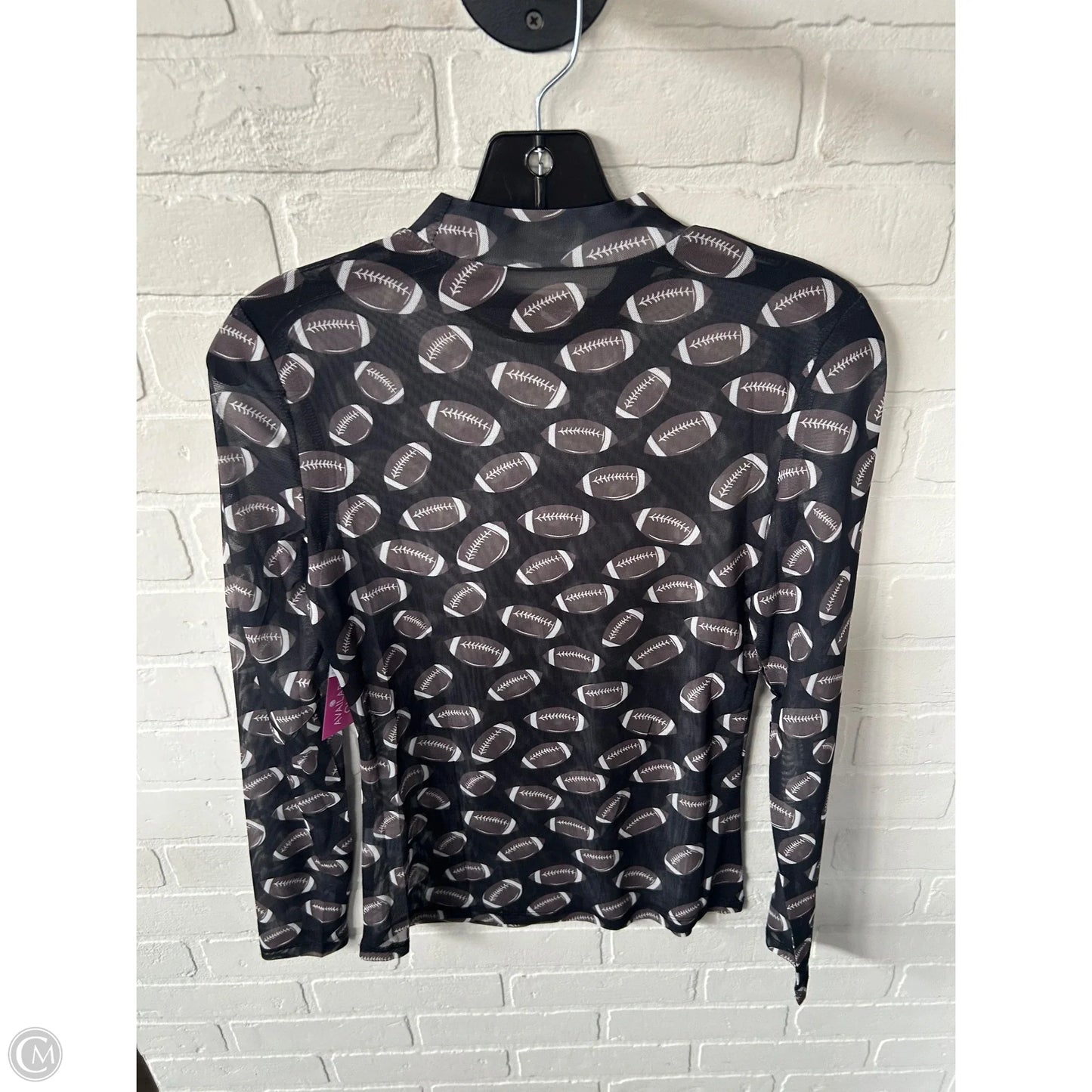 Top Long Sleeve By Cme In Black & Brown, Size: S