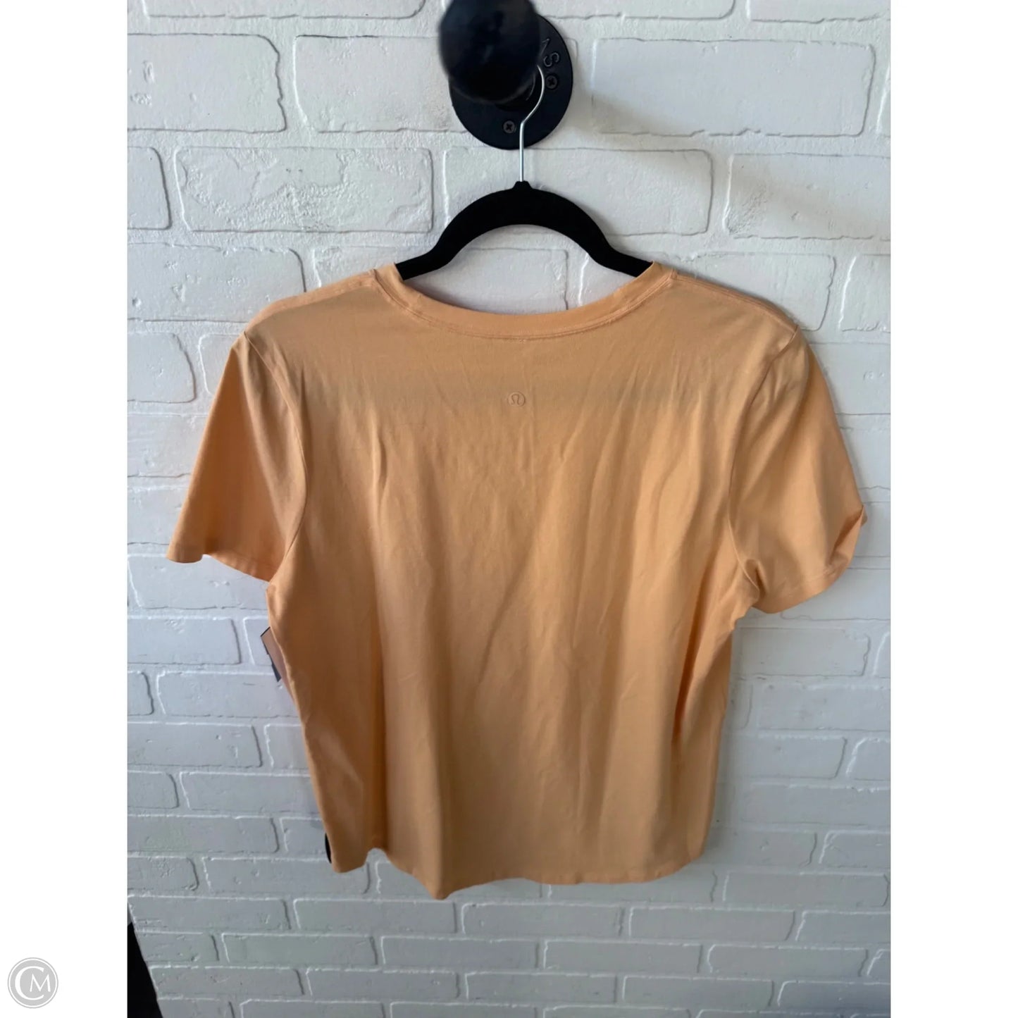 Athletic Top Short Sleeve By Lululemon In Orange, Size: M