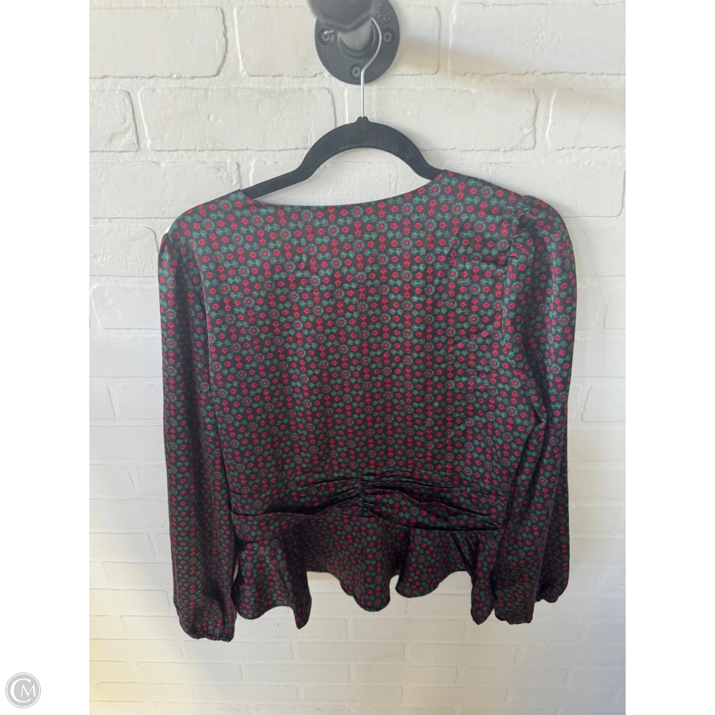 Top Long Sleeve By Loft In Black & Red, Size: 10