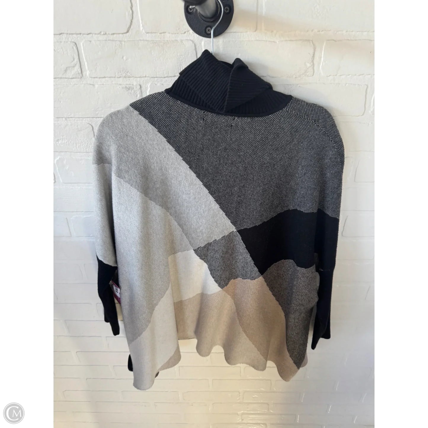 Sweater By Joseph A. In Black & Grey, Size: L