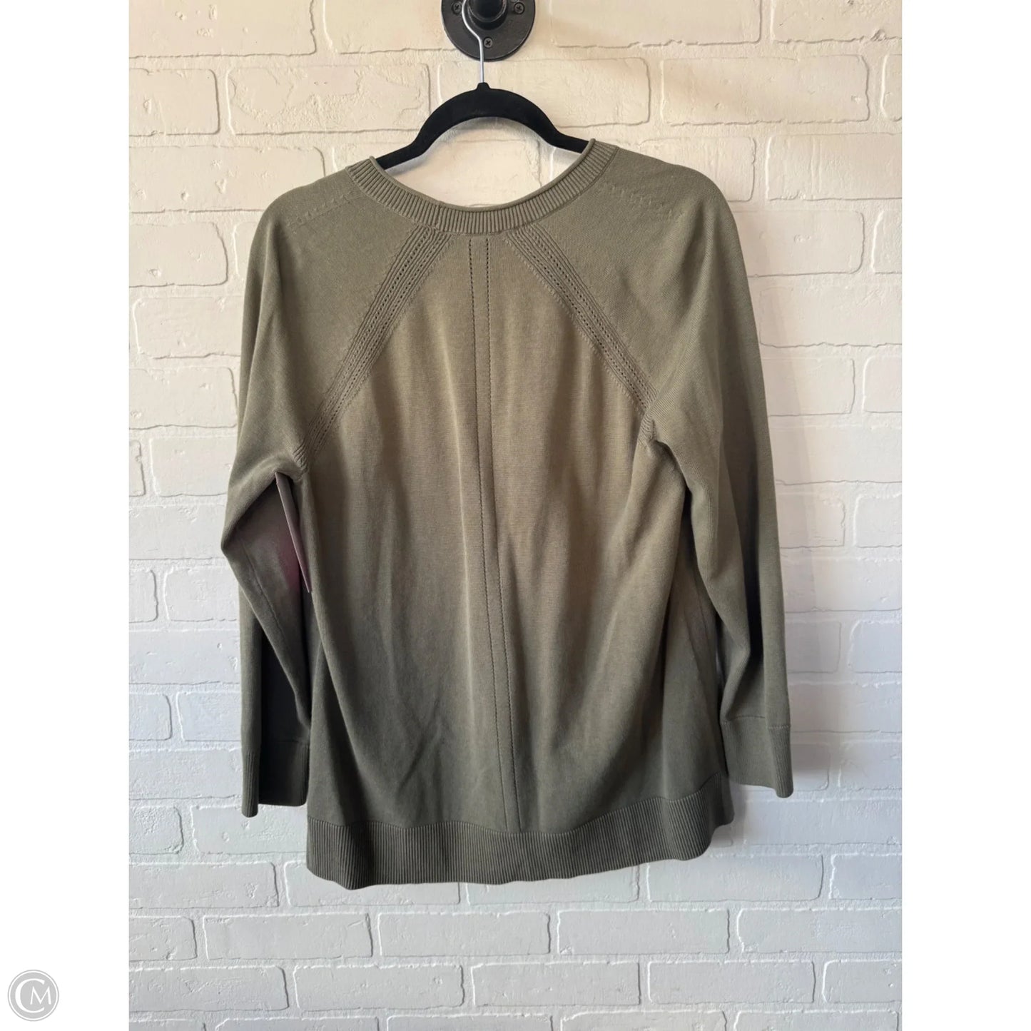 Sweater Cardigan By Talbots In Green, Size: L