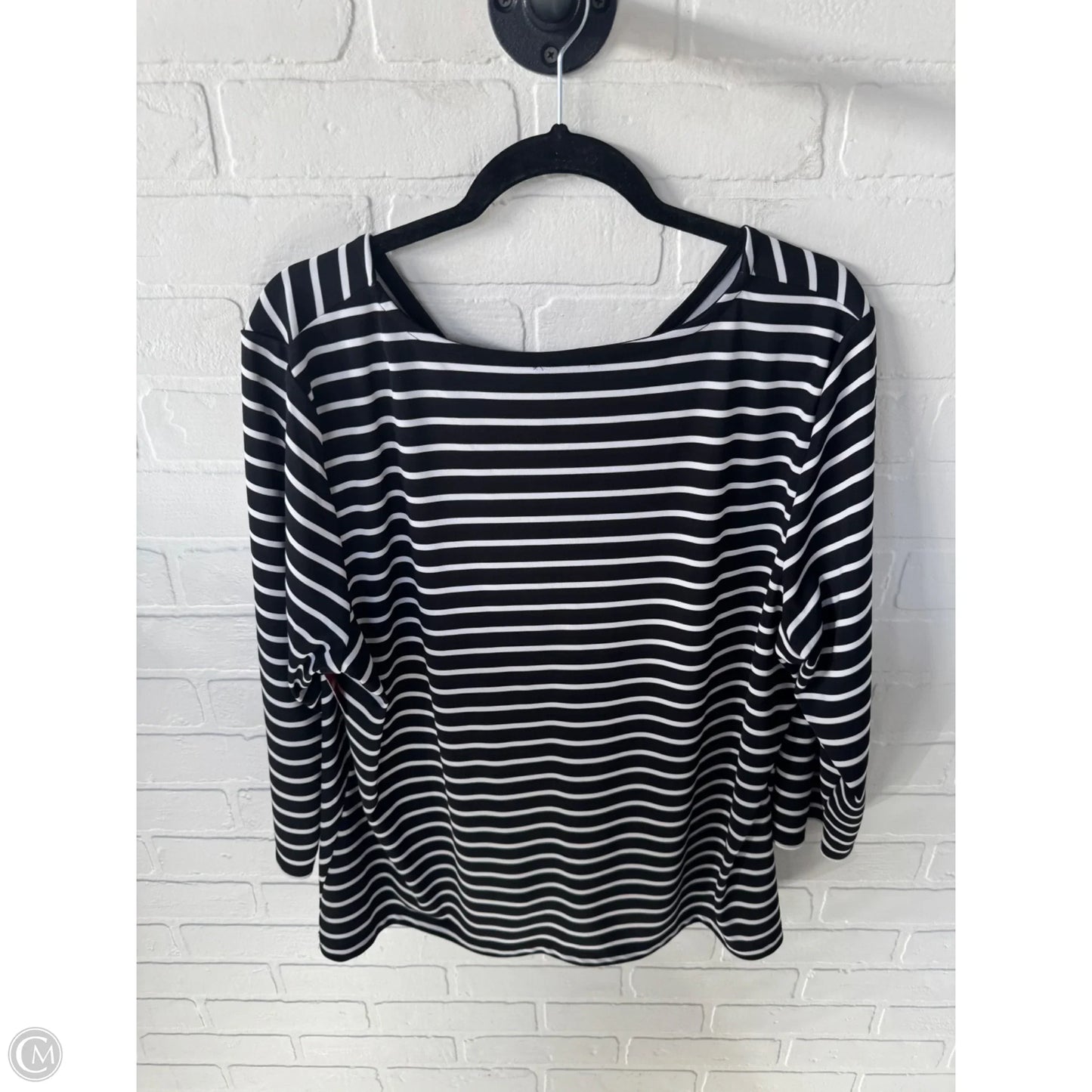 Top Long Sleeve By Talbots In Black & White, Size: 2x