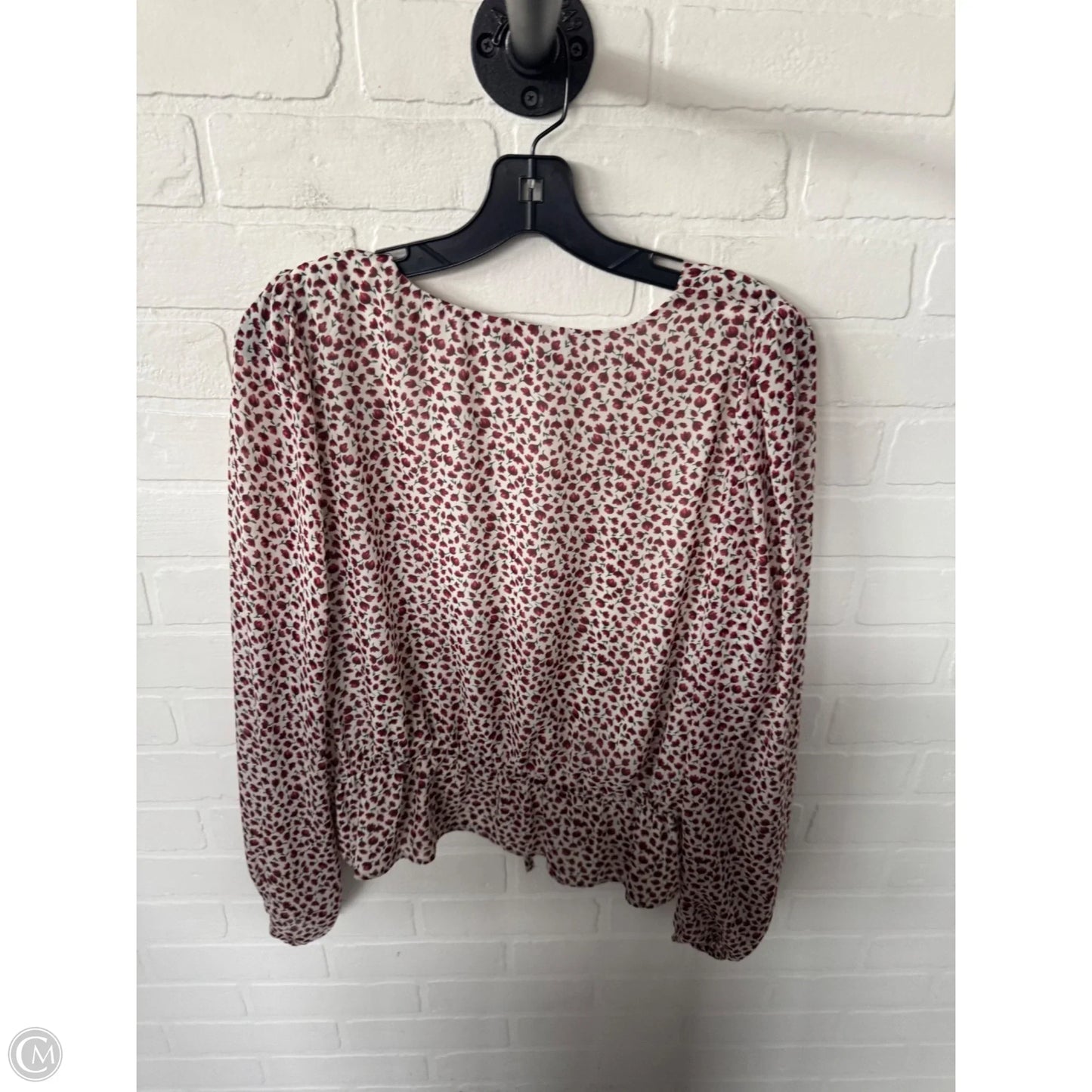 Top Long Sleeve By 1.state In Cream & Red, Size: L