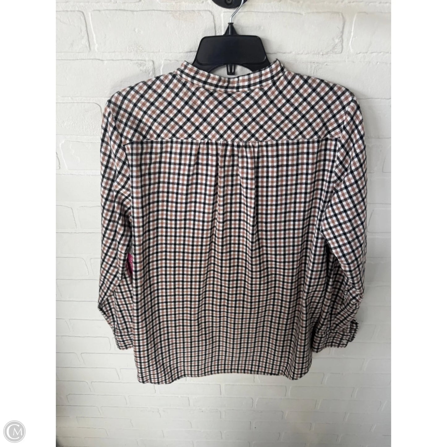 Top Long Sleeve By Lands End In Black & Tan, Size: M