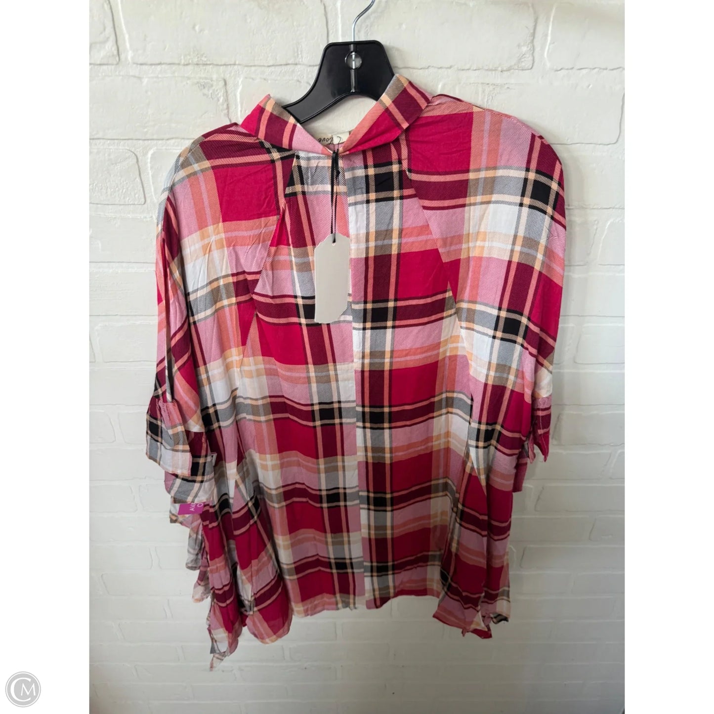 Top 3/4 Sleeve By Vine & Love In Pink & Red, Size: M