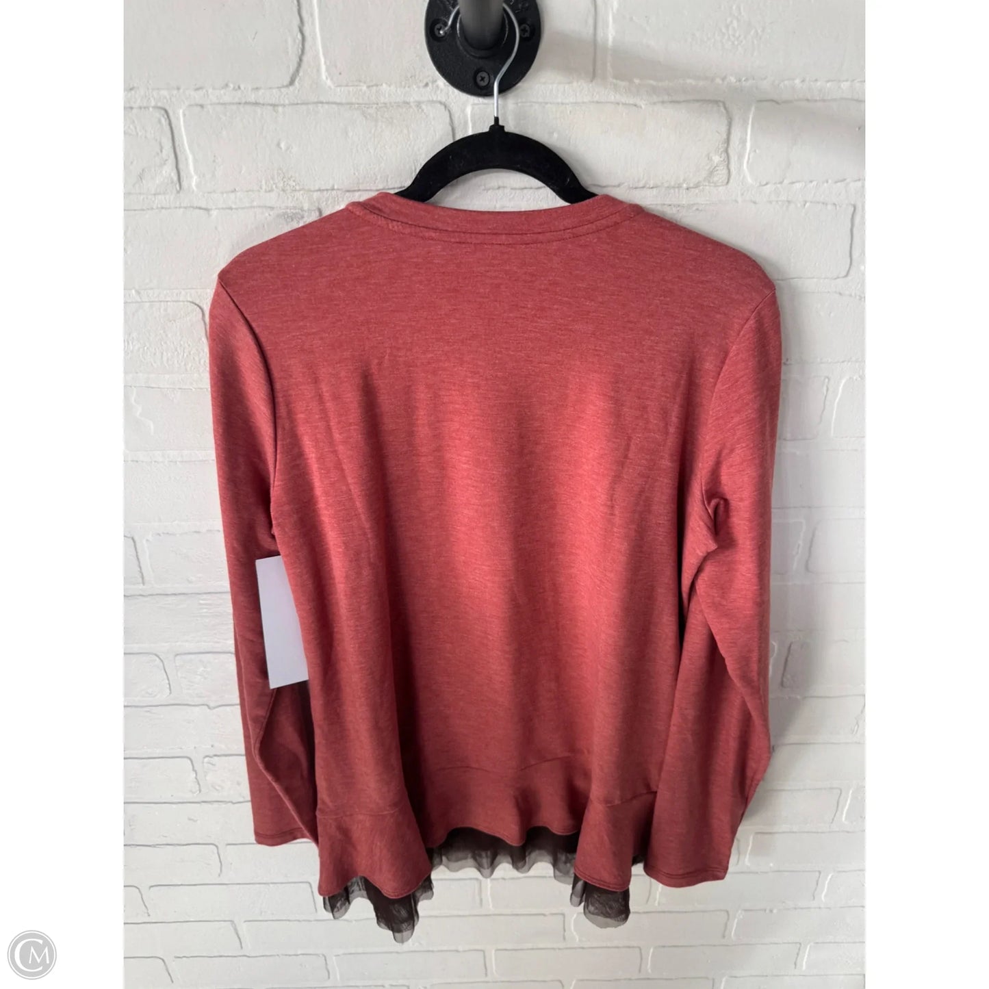 Top Long Sleeve By Logo In Orange, Size: M