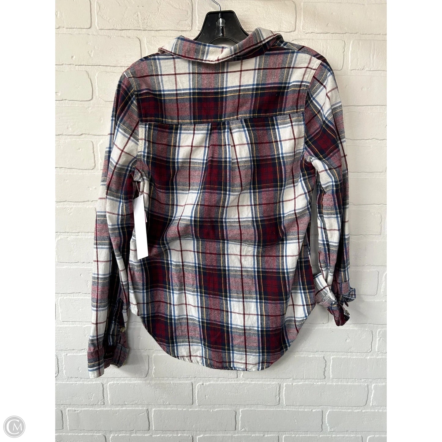 Top Long Sleeve By Miami In Red & White, Size: Xs