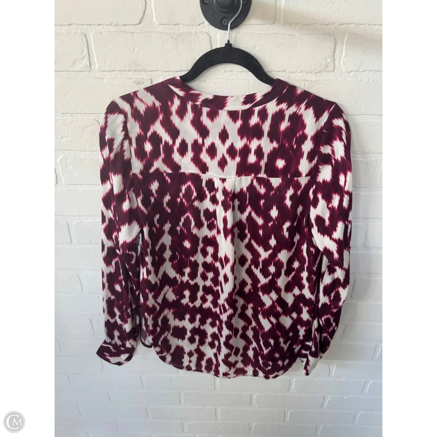 Top Long Sleeve By Vince In Red & White, Size: Xs