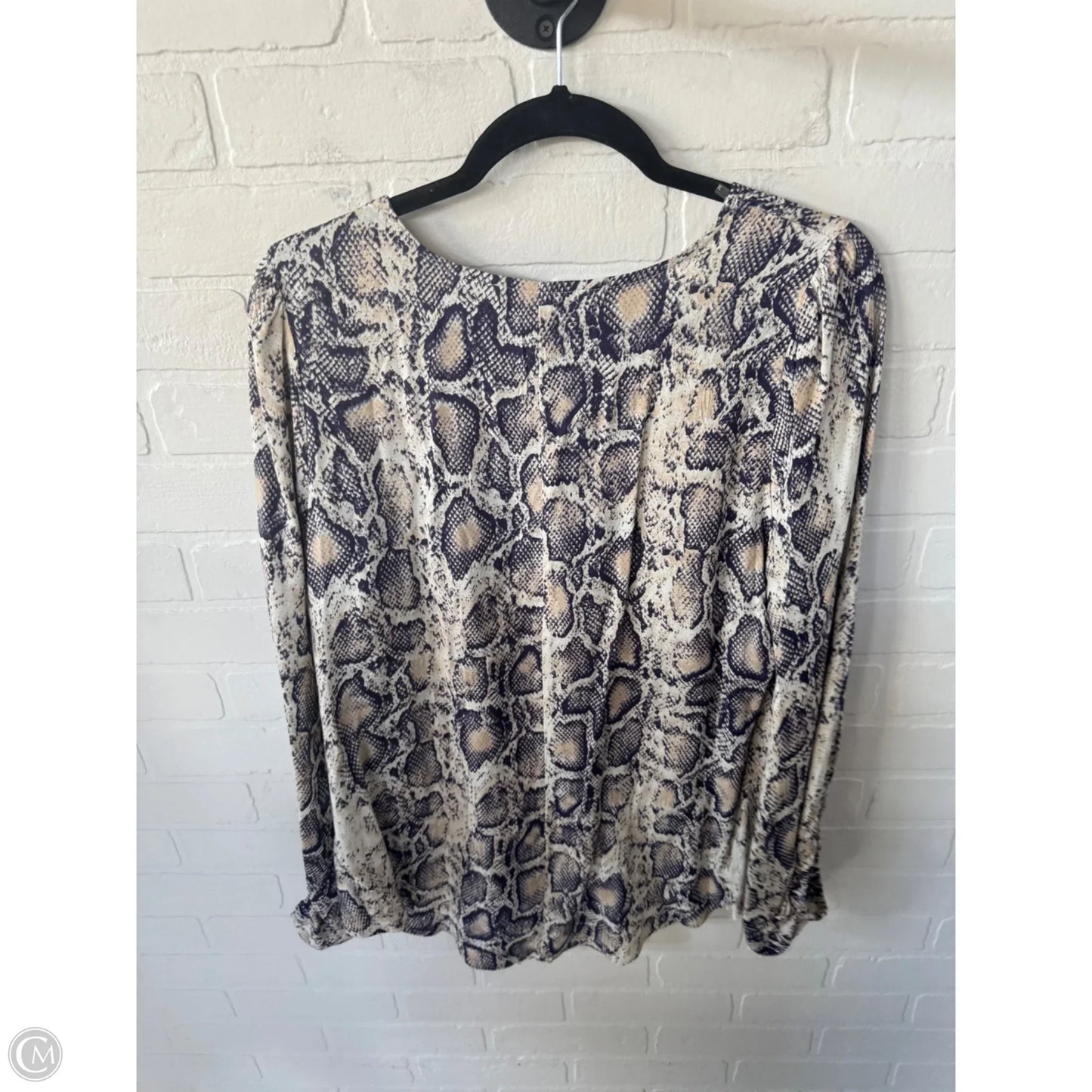 Top Long Sleeve By Hayden La In Blue & Cream, Size: M