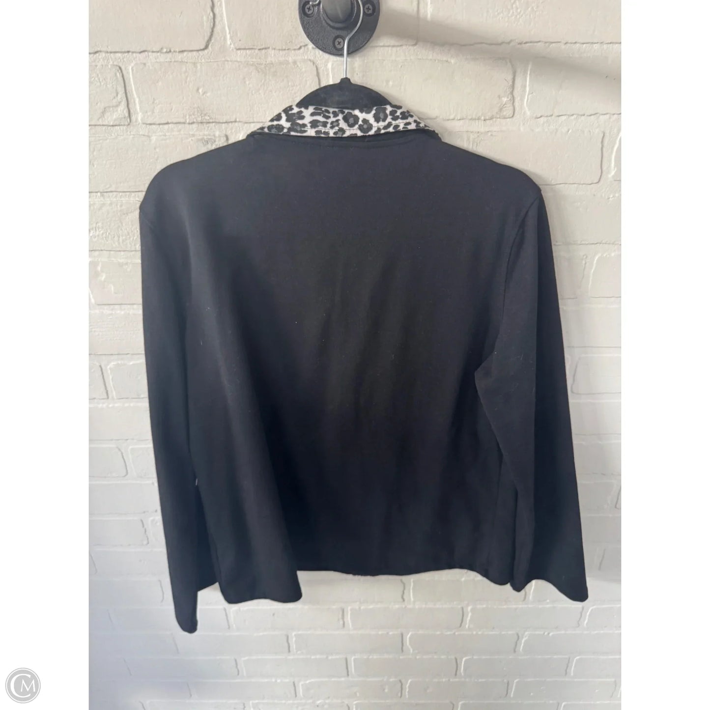 Sweatshirt Collar By Christopher And Banks In Black & White, Size: L