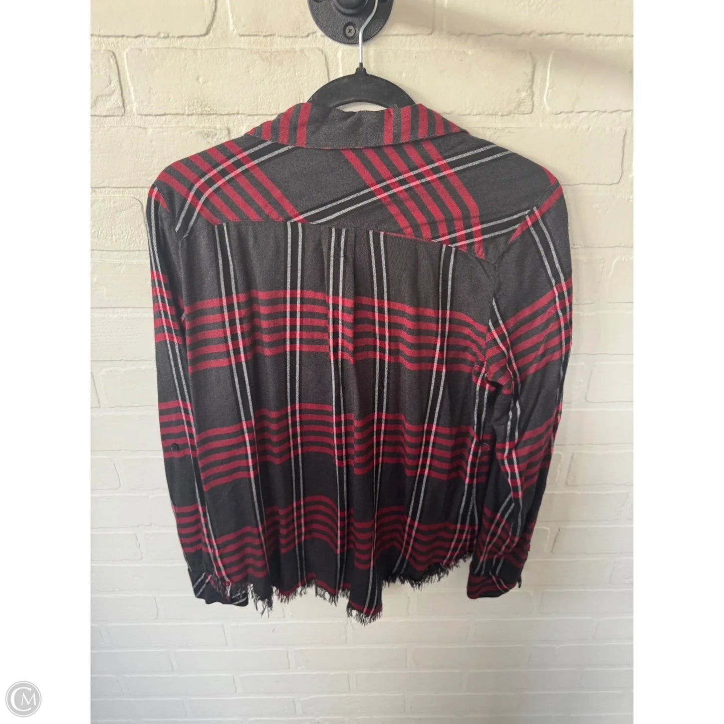 Top Long Sleeve By Dylan In Black & Red, Size: S