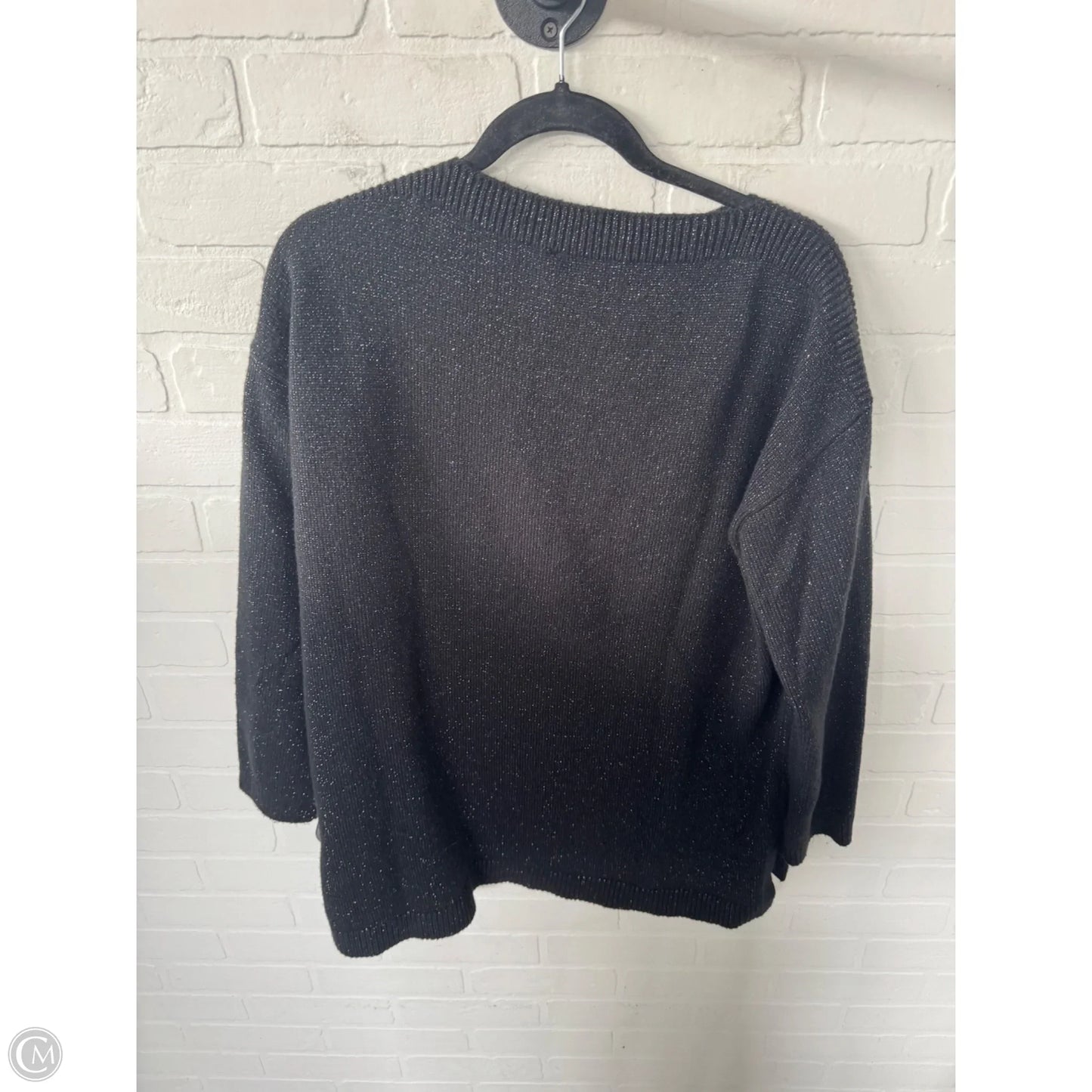 Sweater By Ann Taylor In Black & Silver, Size: Xl