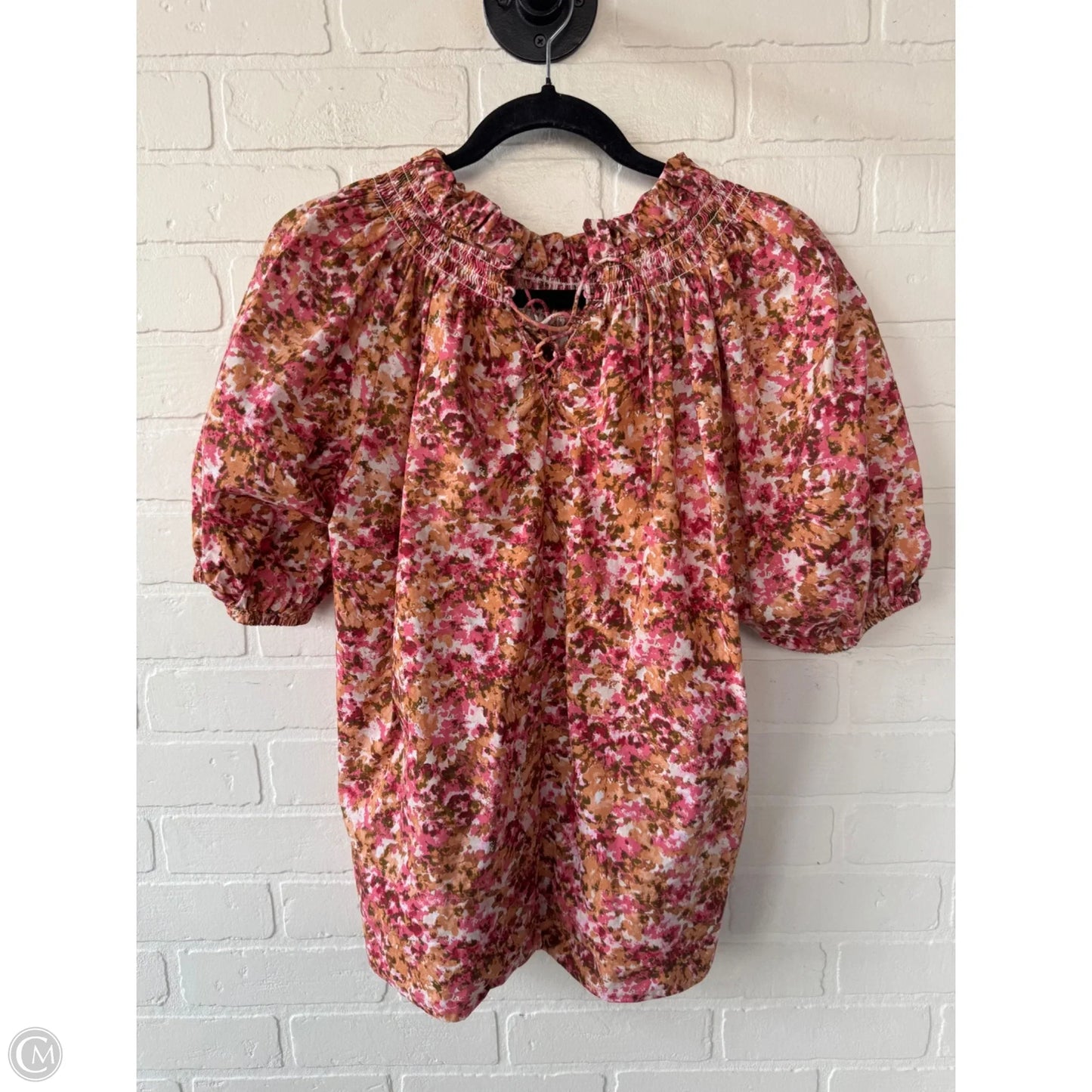Top Short Sleeve By J. Crew In Orange & Pink, Size: S