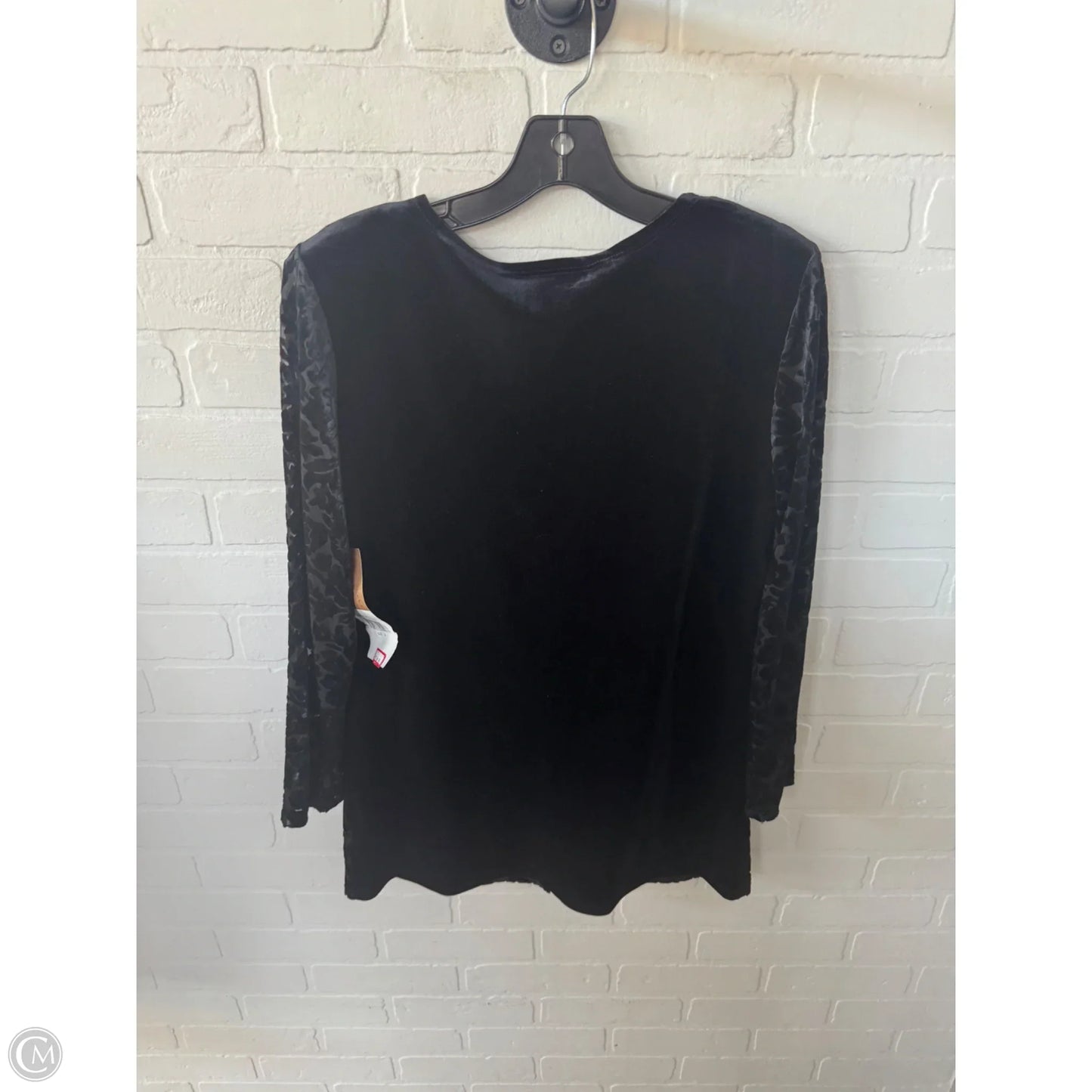 Tunic Long Sleeve By Carole Little In Black, Size: S