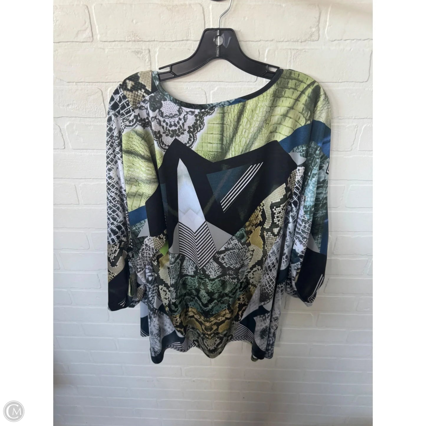Top Long Sleeve By Clothes Mentor In Black & White, Size: L