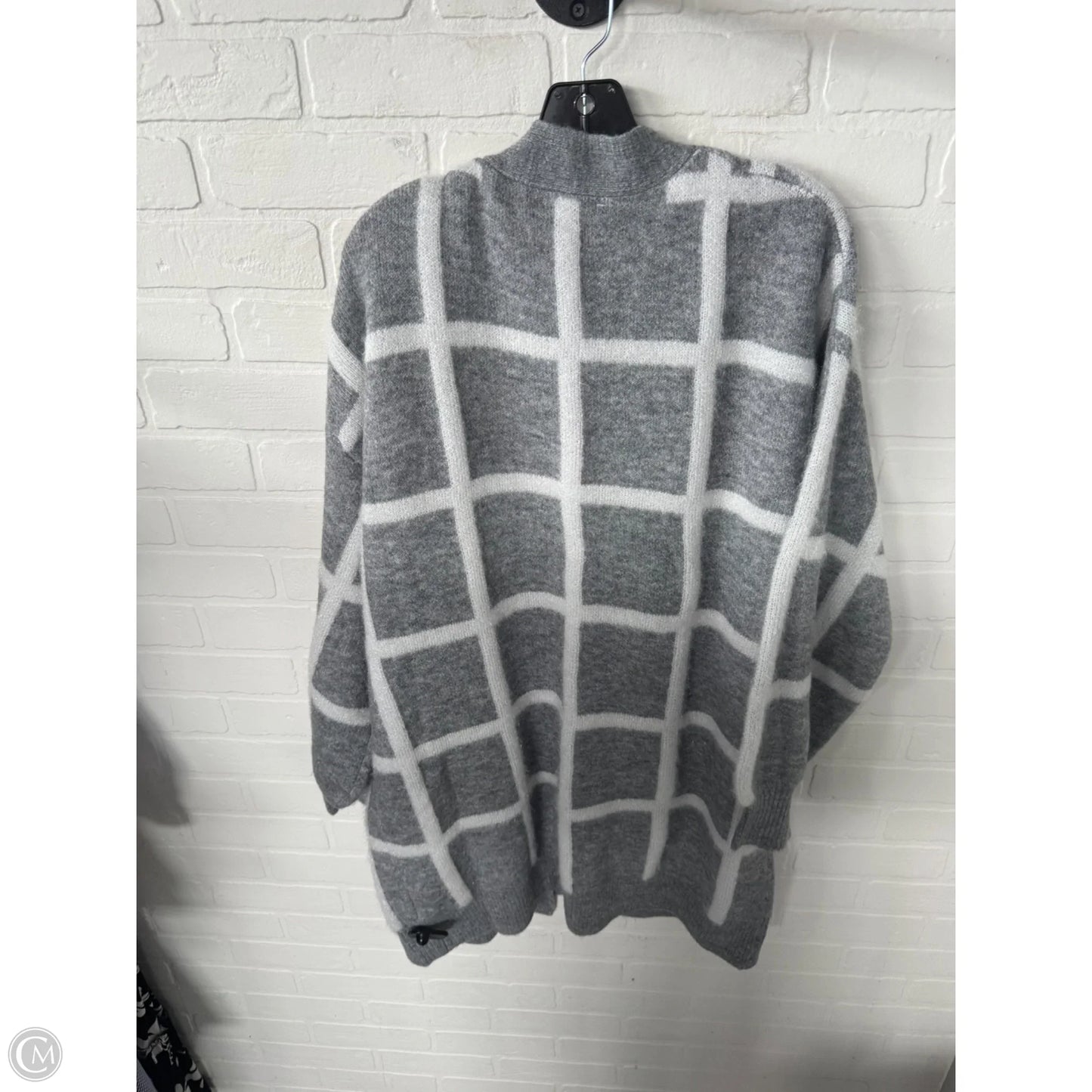 Sweater Cardigan By Davi & Dani In Grey & White, Size: L