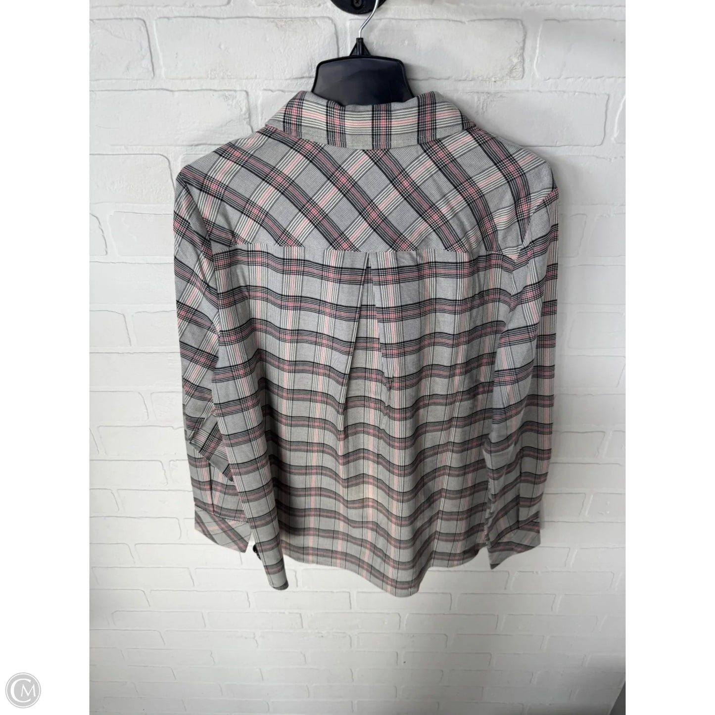 Top Long Sleeve By Cabi In Black & White, Size: M