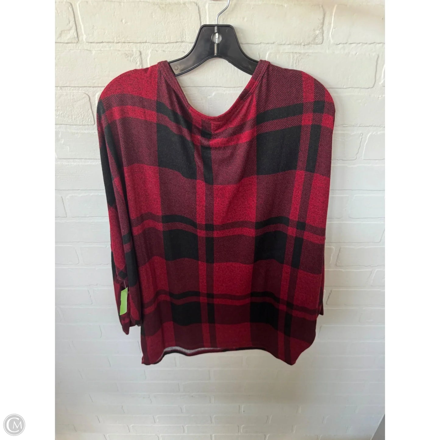 Top Long Sleeve By Maurices In Black & Red, Size: L