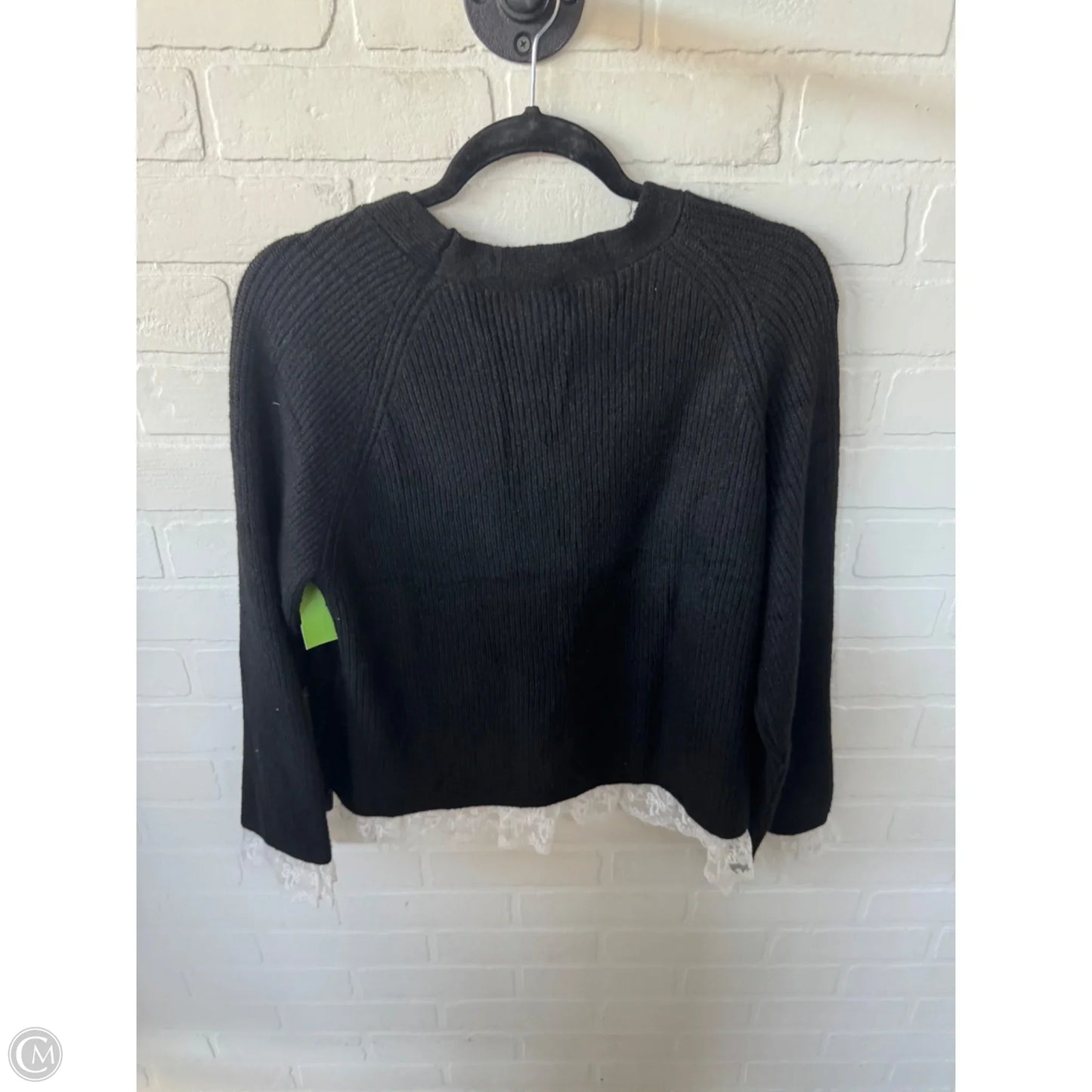Sweater Cardigan By Cme In Black & White, Size: L